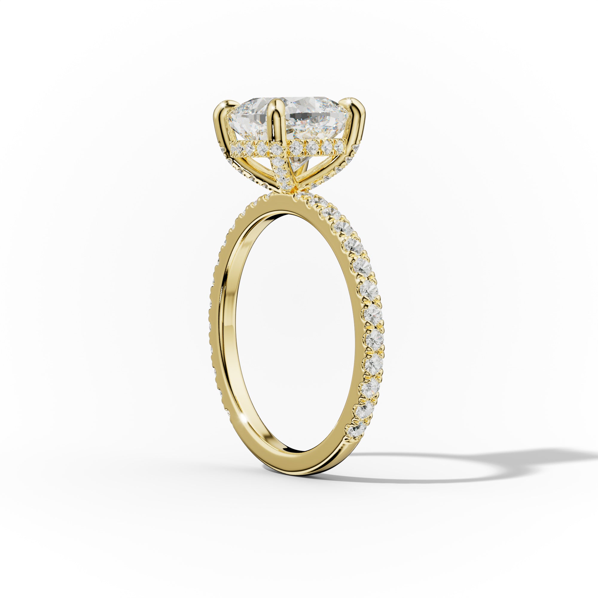 Emily Cushion Cut Diamond Engagement Ring With Hidden Halo