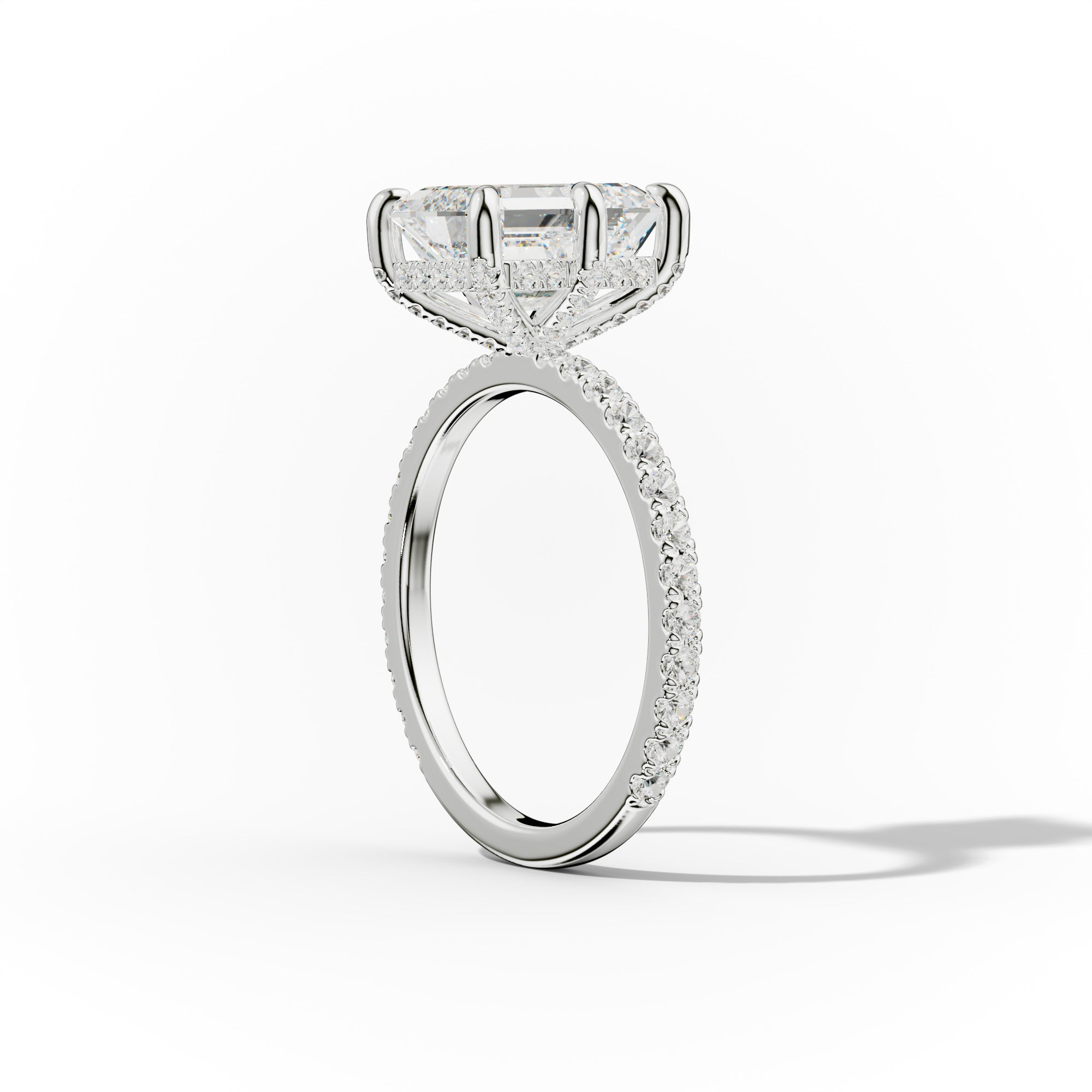 Chloe Six Prong Emerald Cut Diamond Engagement Ring