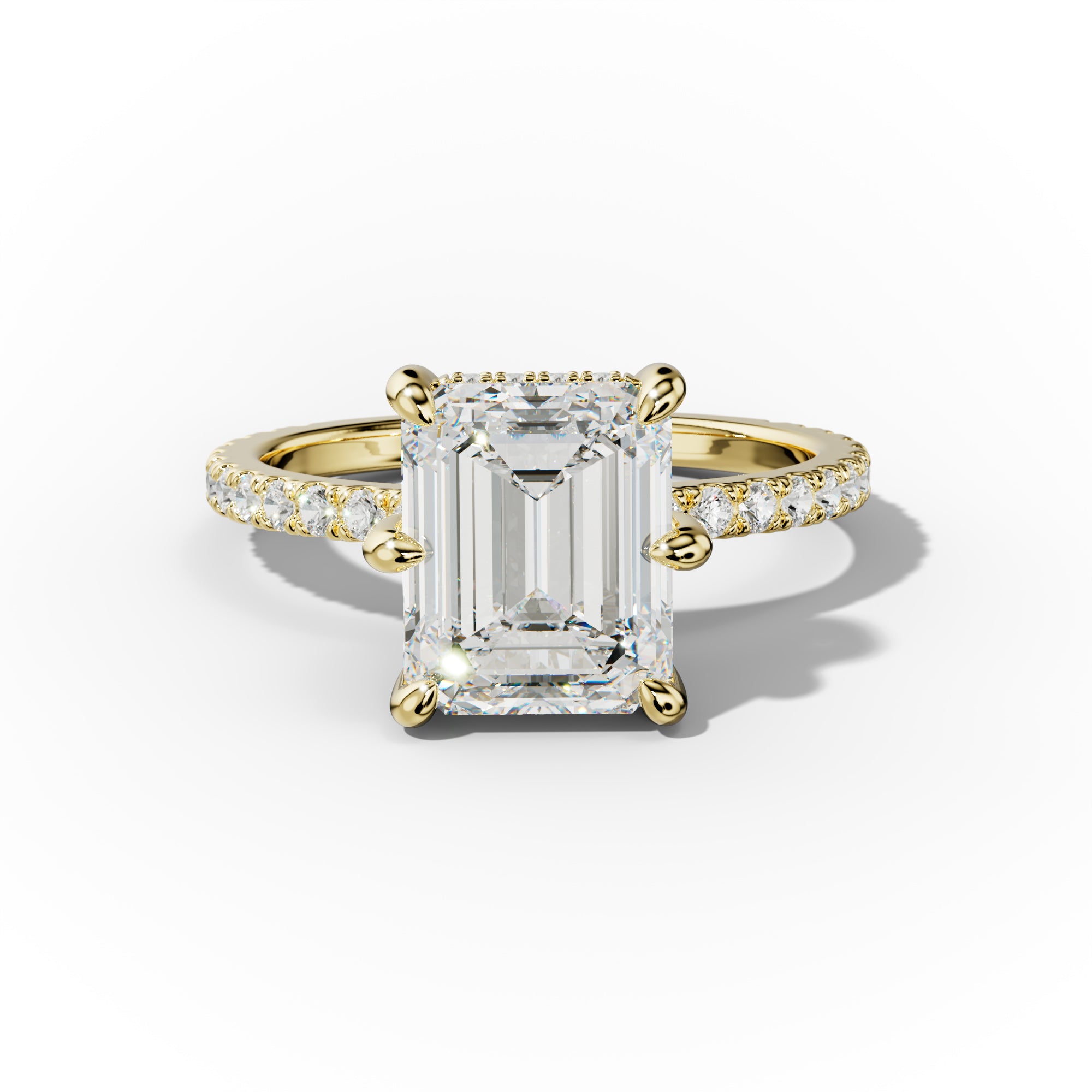 Chloe Six Prong Emerald Cut Diamond Engagement Ring