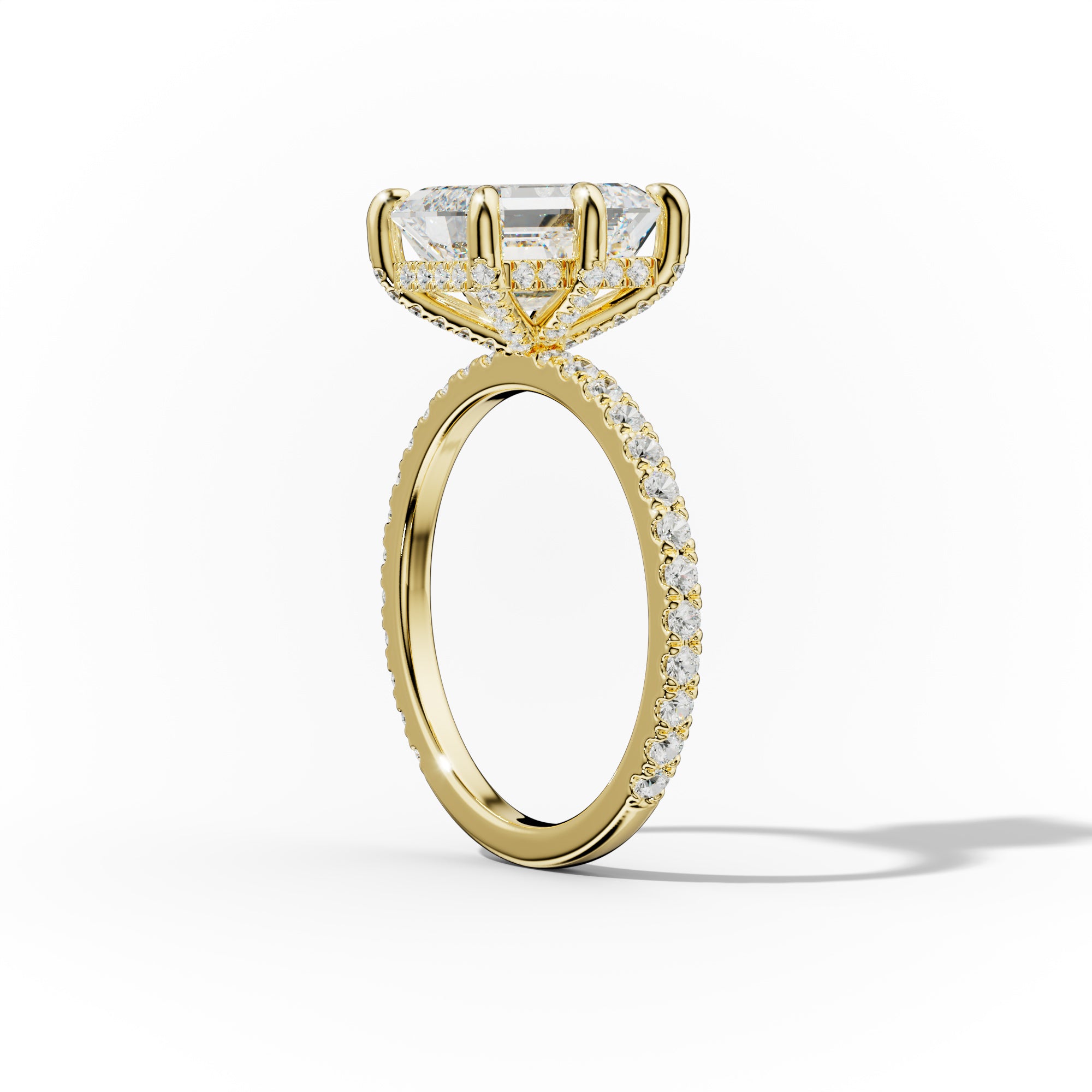 Chloe Six Prong Emerald Cut Diamond Engagement Ring