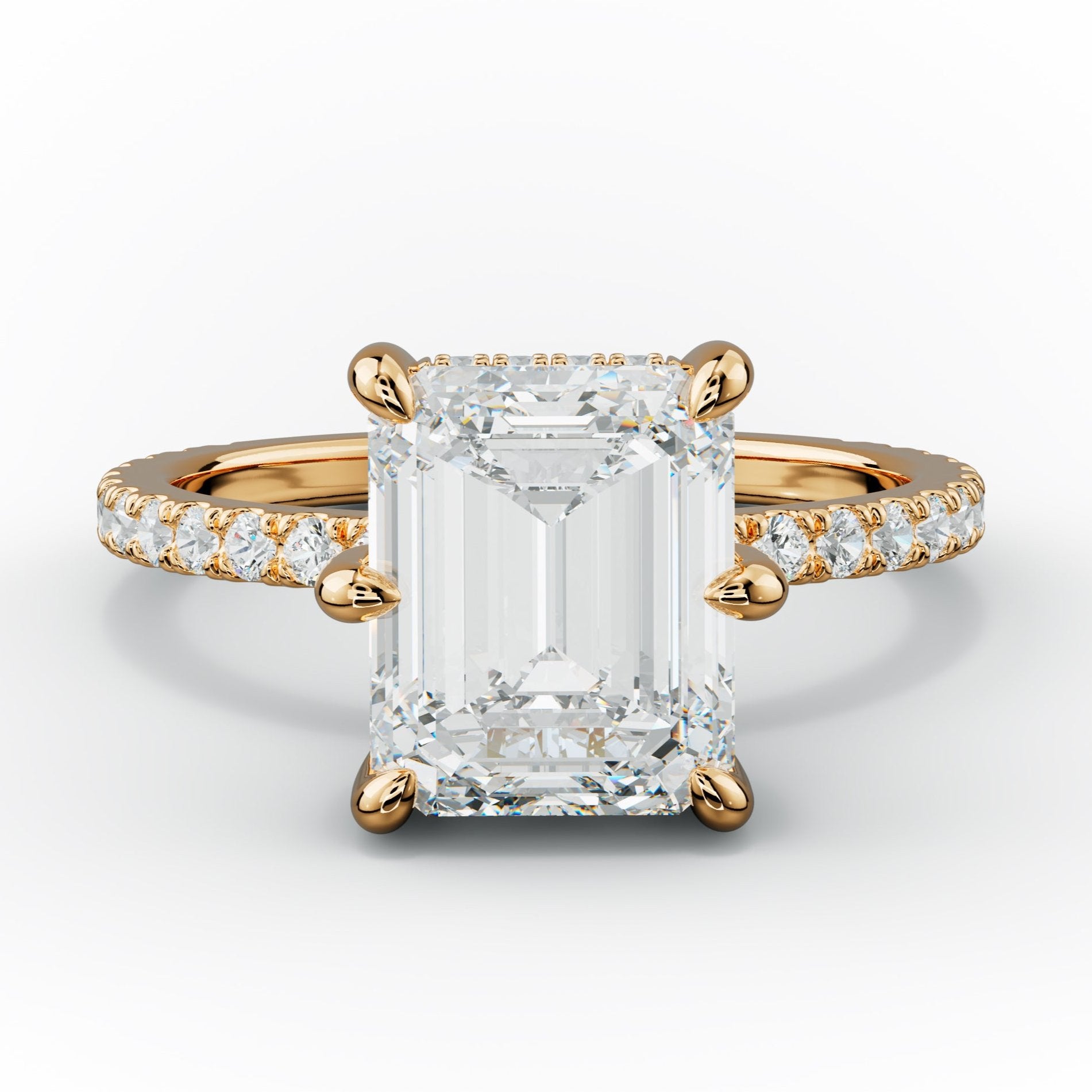 Chloe Six Prong Emerald Cut Diamond Engagement Ring