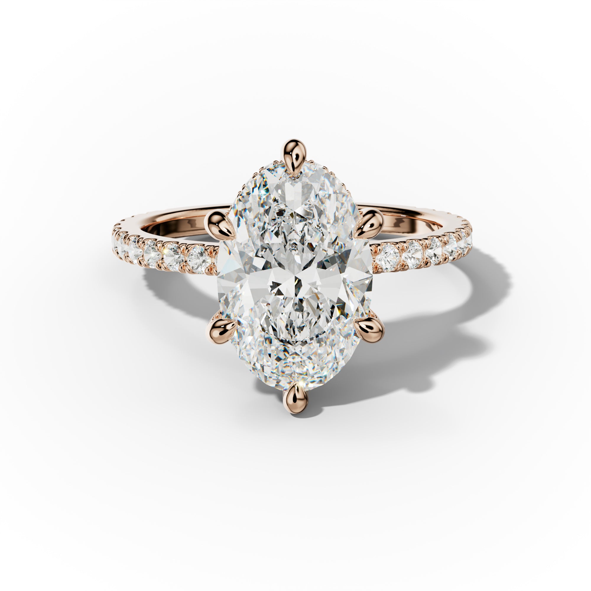Chloe Six Prong Oval Diamond Engagement Ring