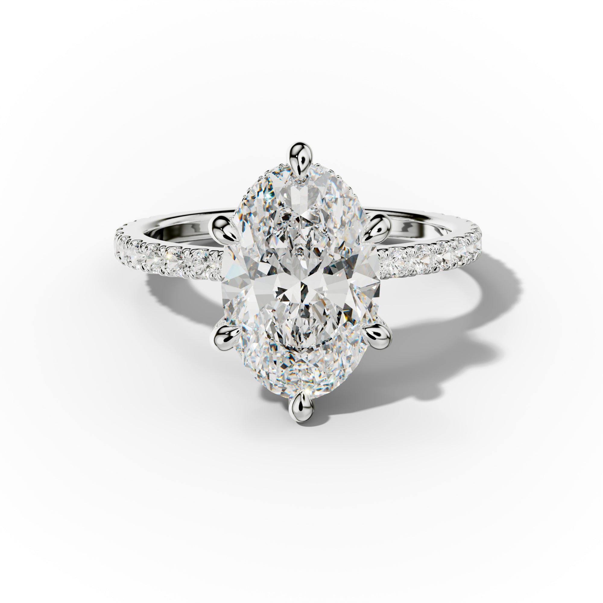 Chloe Six Prong Oval Diamond Engagement Ring