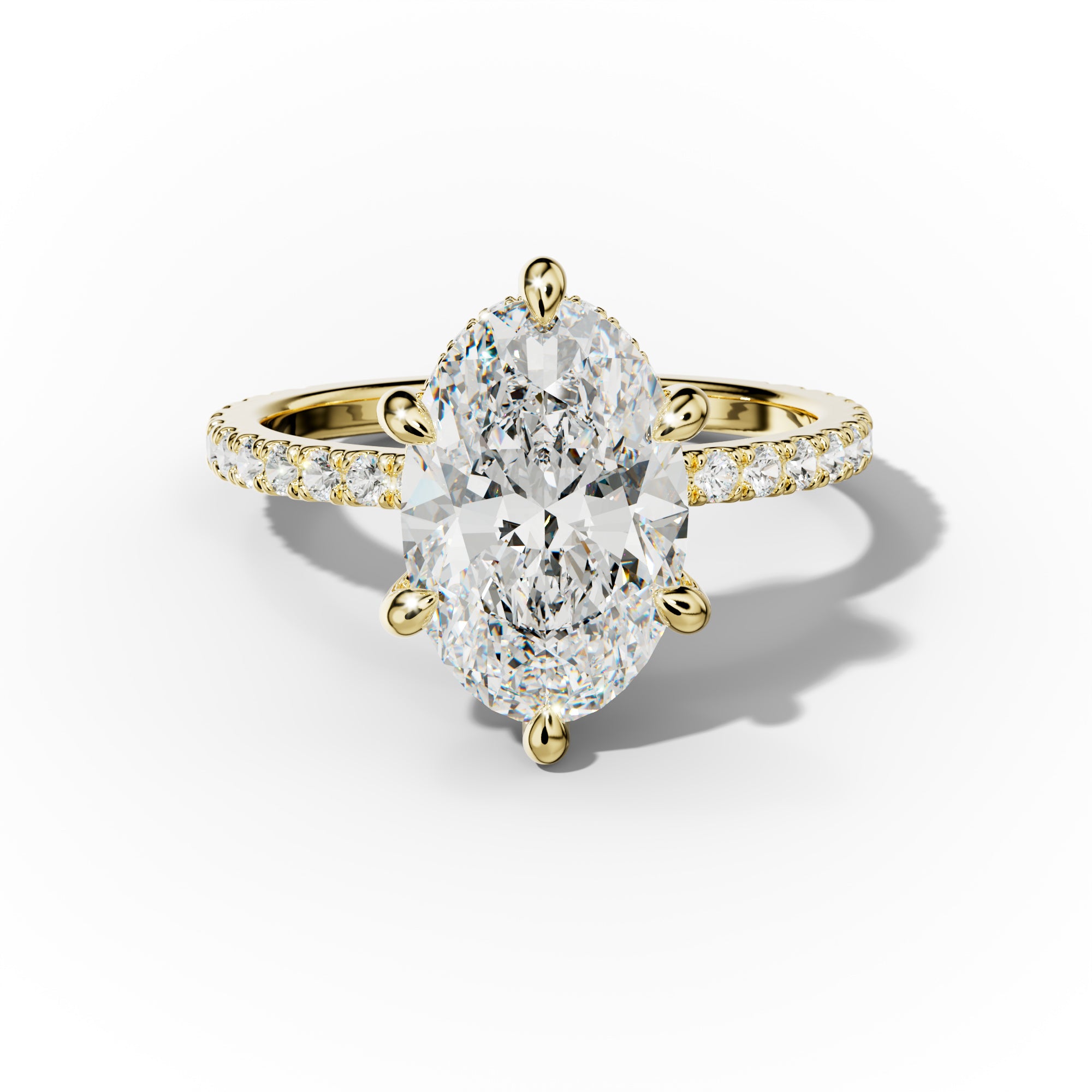 Chloe Six Prong Oval Diamond Engagement Ring