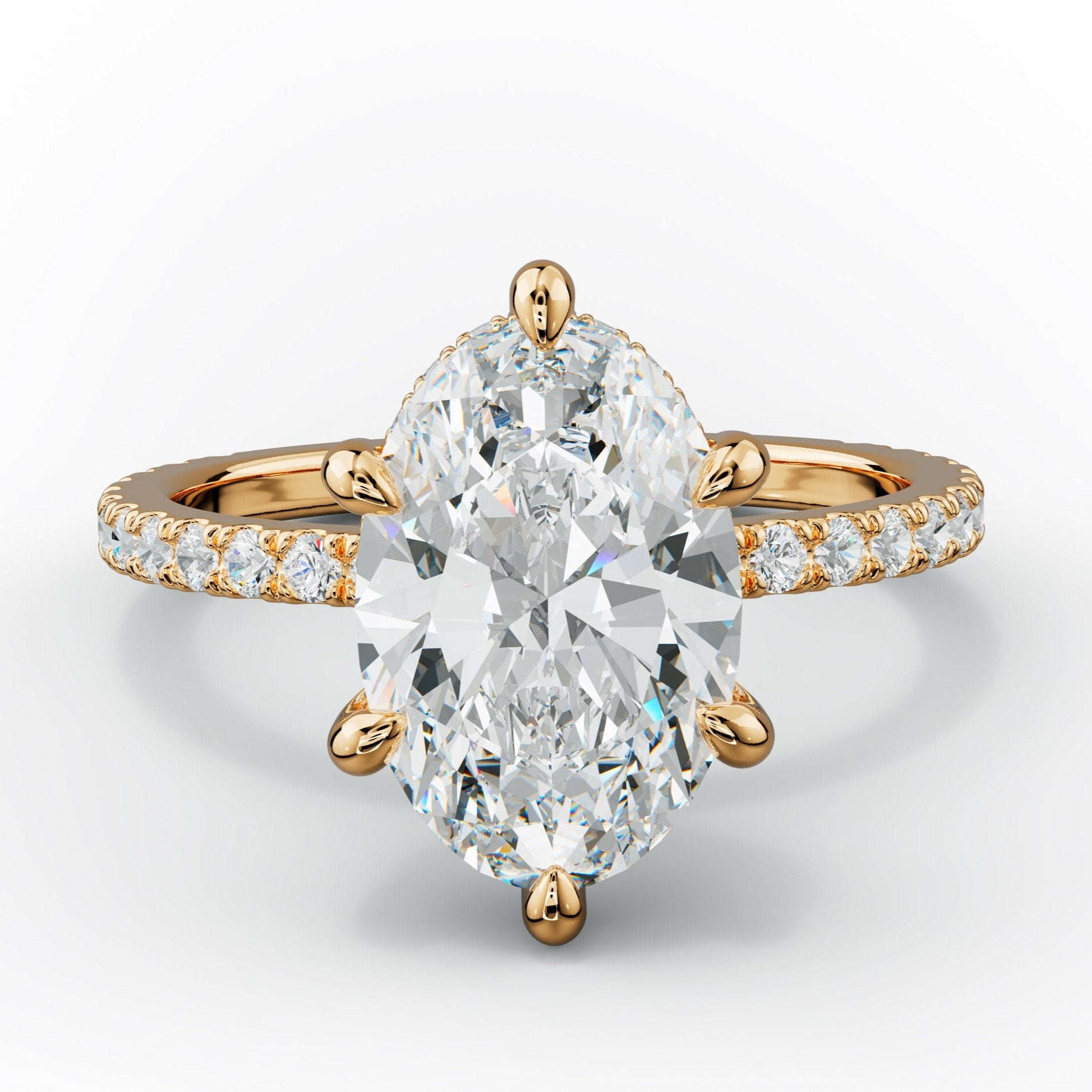 Chloe Six Prong Oval Diamond Engagement Ring