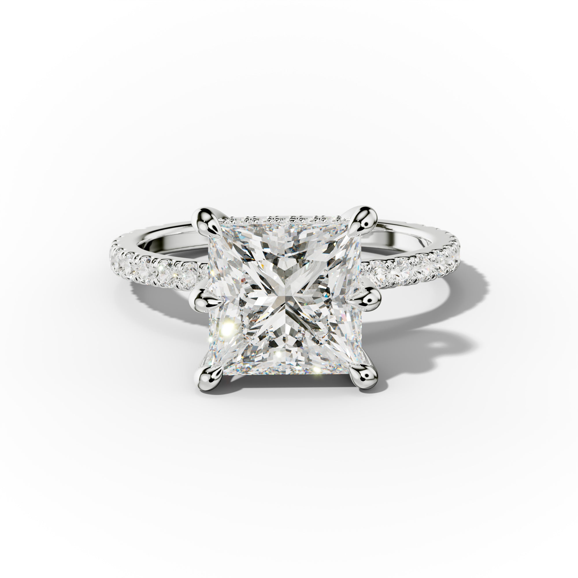 Six Prong Princess Cut Diamond Engagement Ring