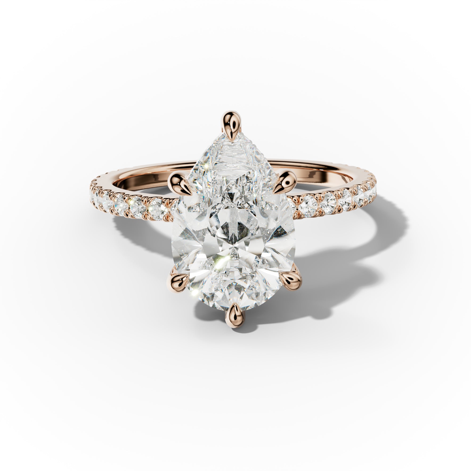 Chloe Six Prong Pear Shape Diamond Engagement Ring