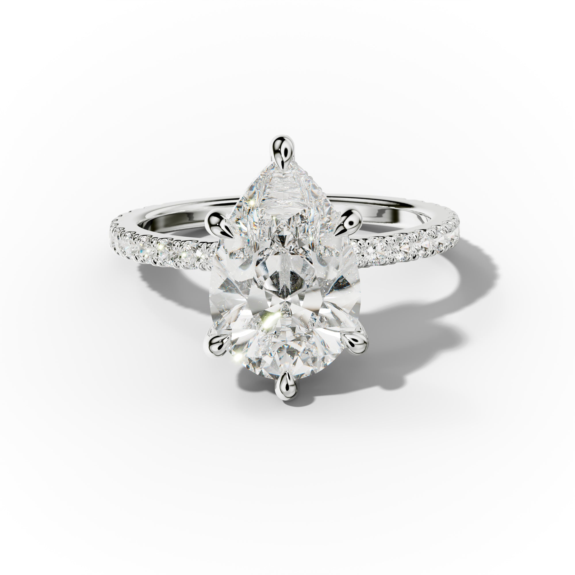 Chloe Six Prong Pear Shape Diamond Engagement Ring