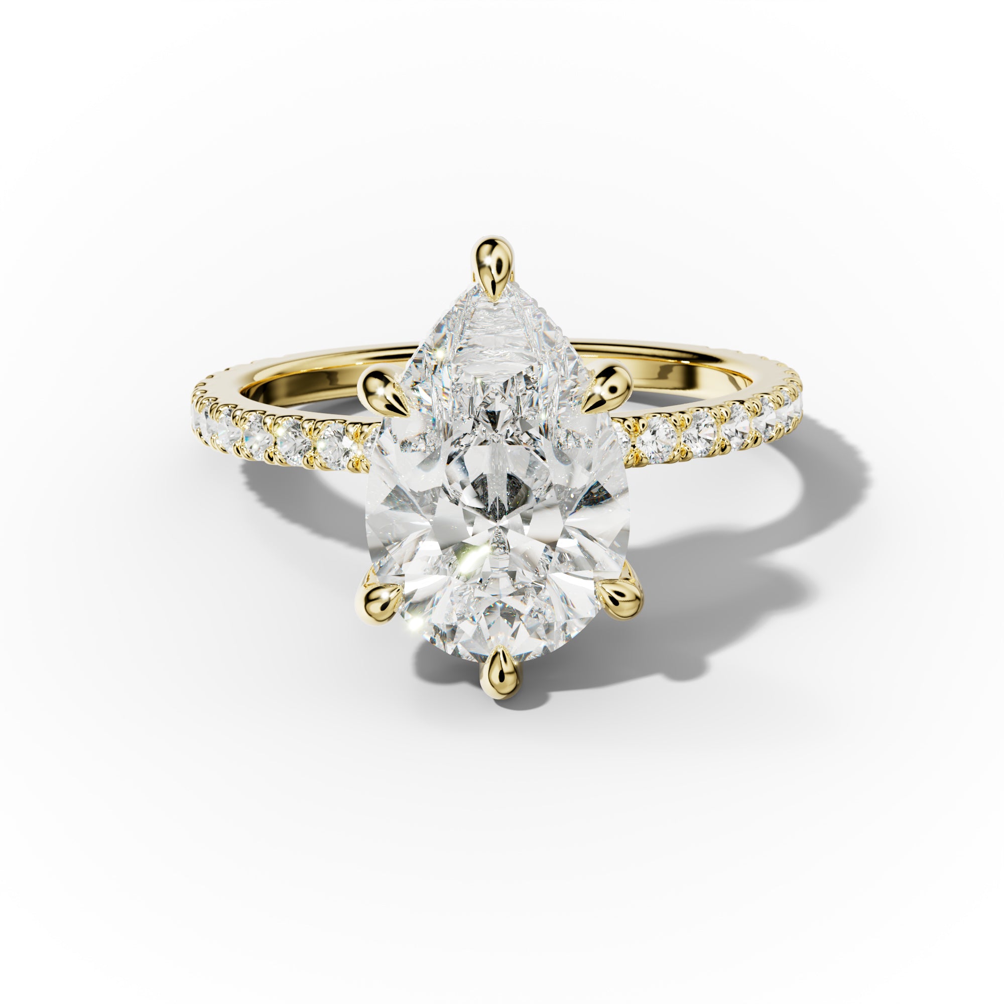 Chloe Six Prong Pear Shape Diamond Engagement Ring