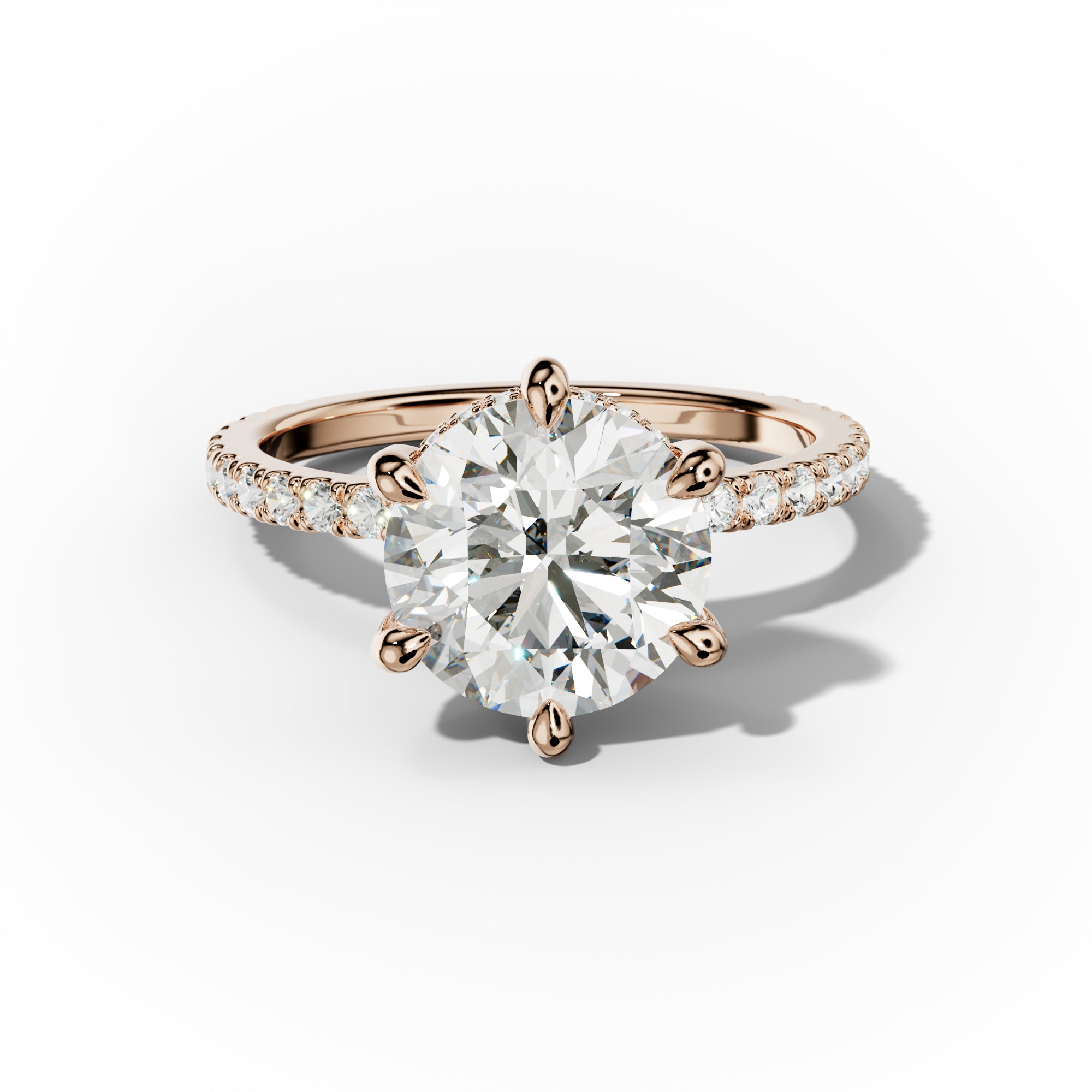 Chloe Six Prong Round Diamond Engagement Ring