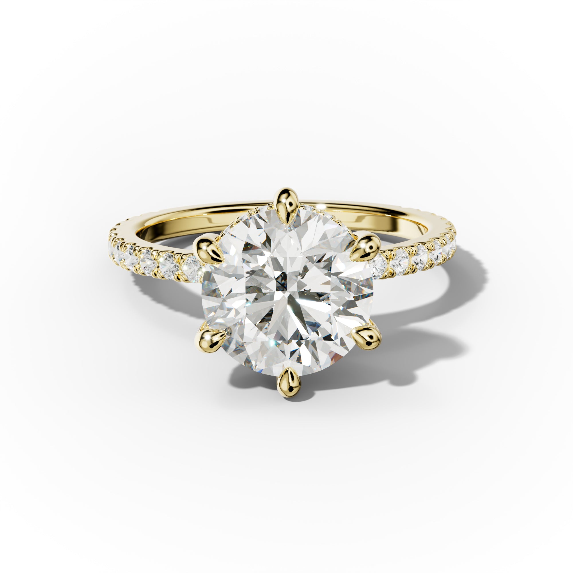 Chloe Six Prong Round Diamond Engagement Ring