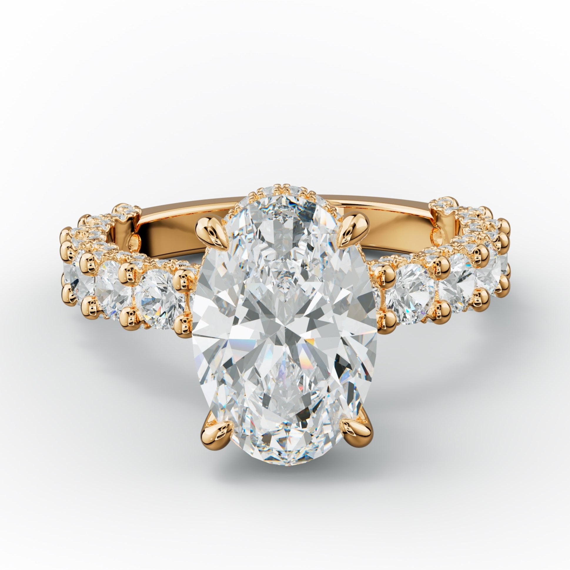 Savannah Oval Diamond Engagement Ring With Accented Side stones