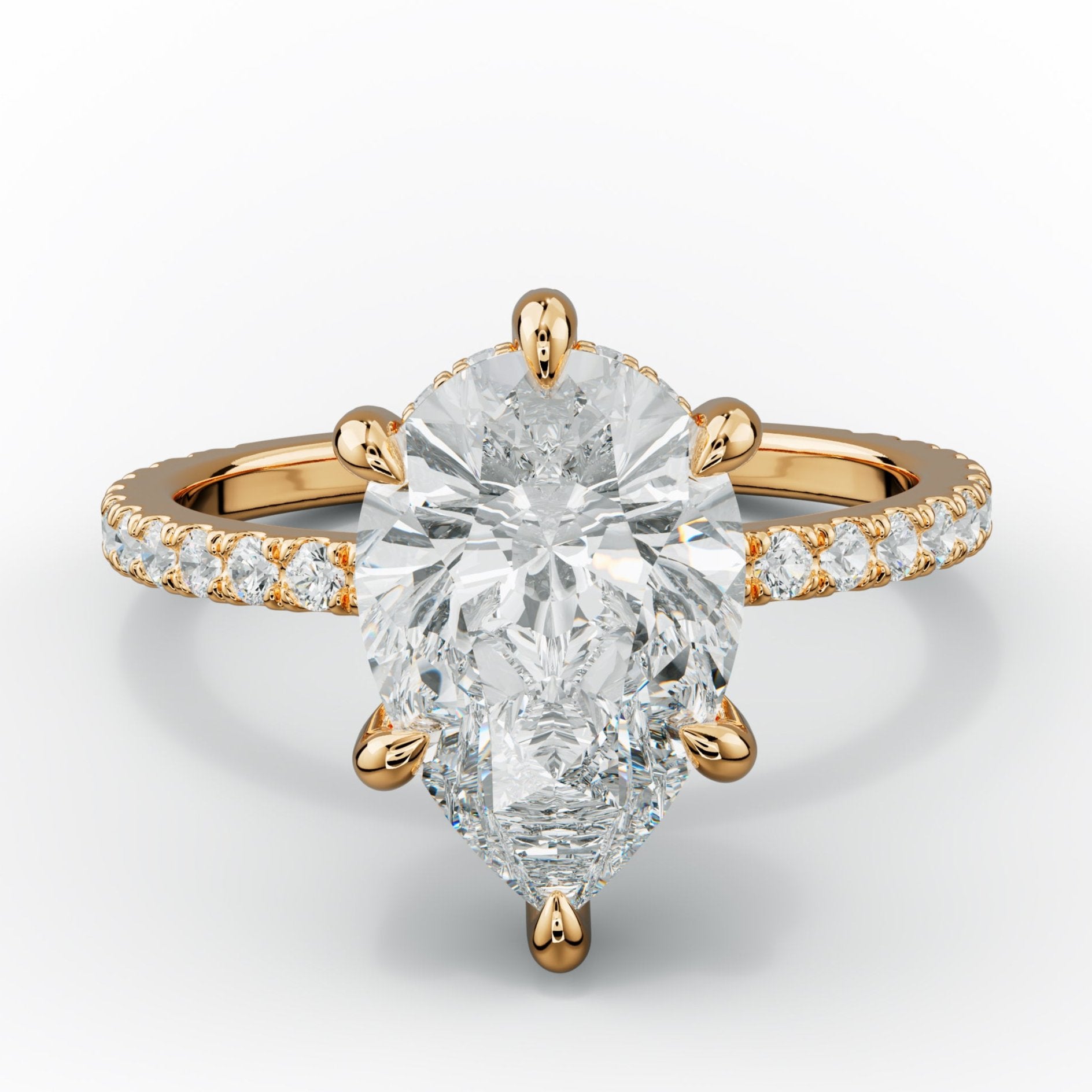 Chloe Six Prong Pear Shape Diamond Engagement Ring