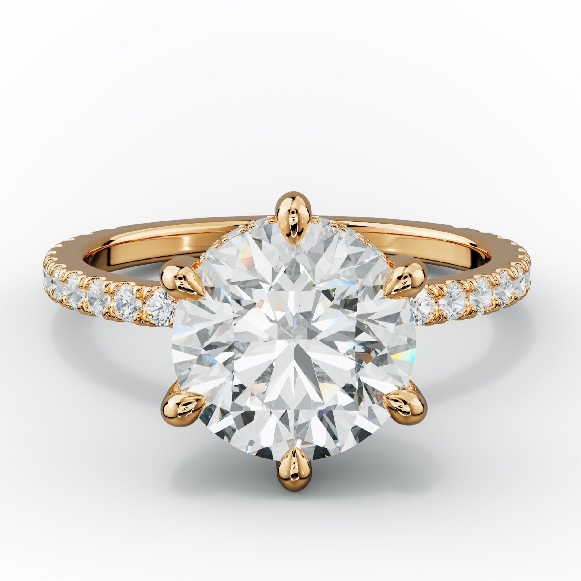 Chloe Six Prong Round Diamond Engagement Ring