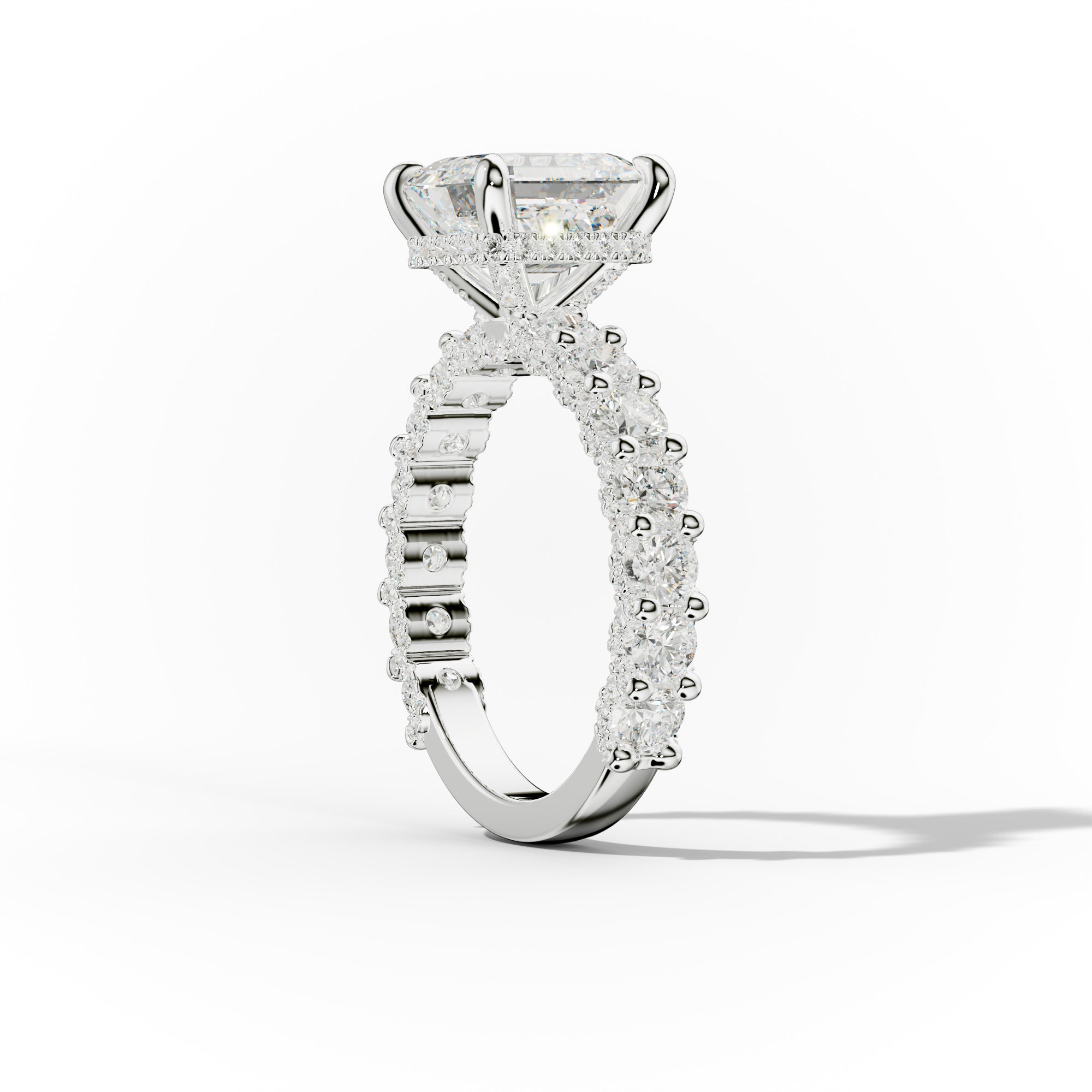 Savannah - Asscher Cut Diamond Engagement Ring With Accented Sidestones