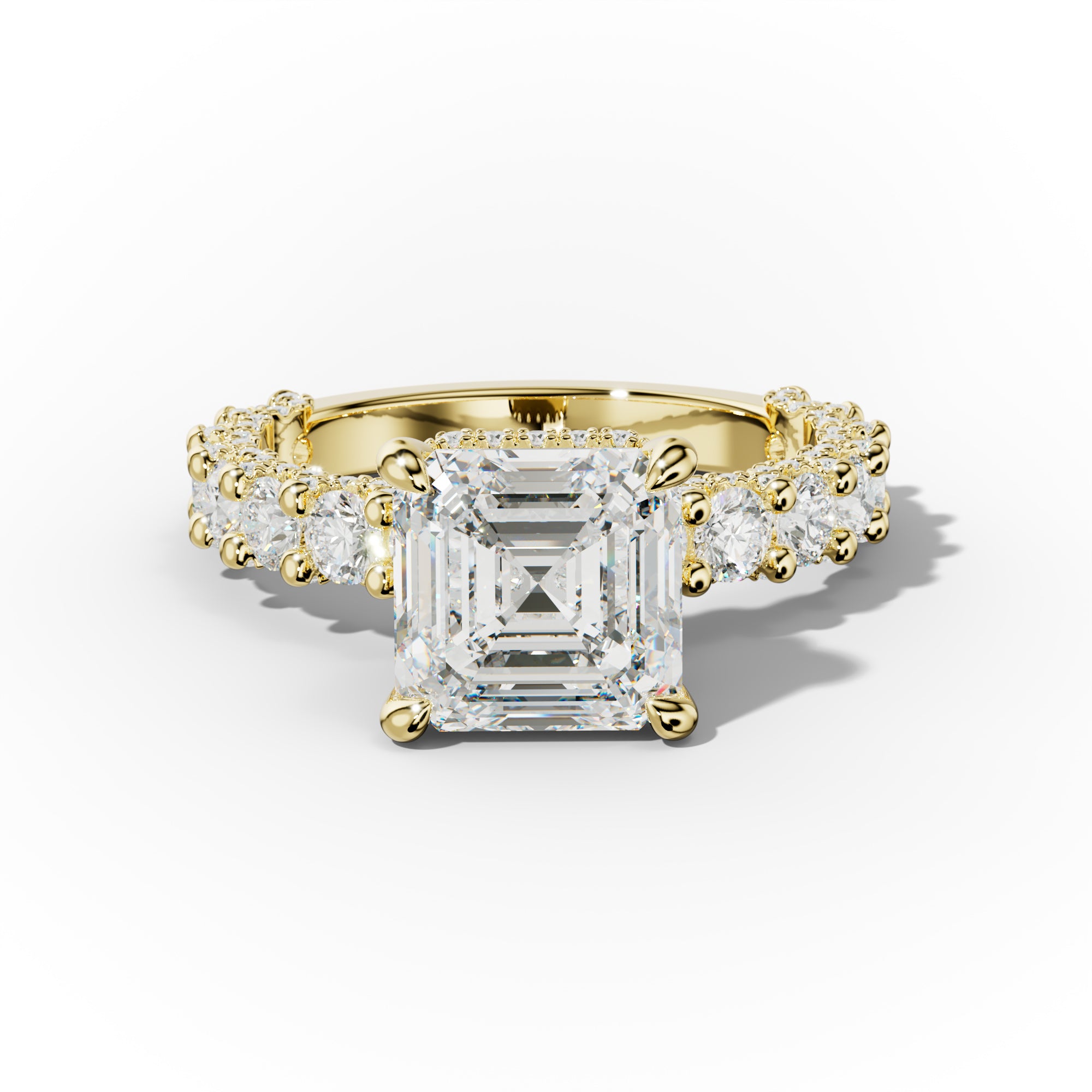 Savannah - Asscher Cut Diamond Engagement Ring With Accented Sidestones