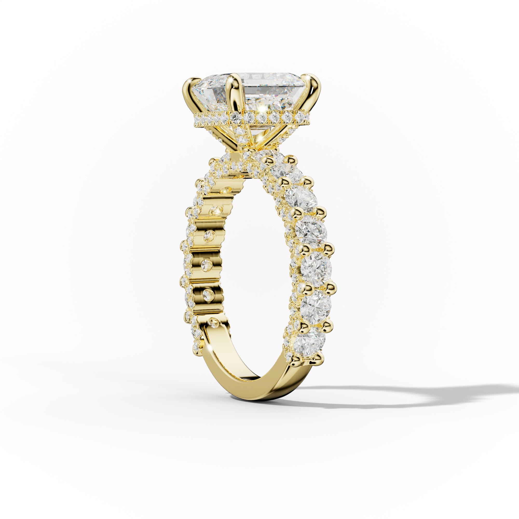 Savannah - Asscher Cut Diamond Engagement Ring With Accented Sidestones