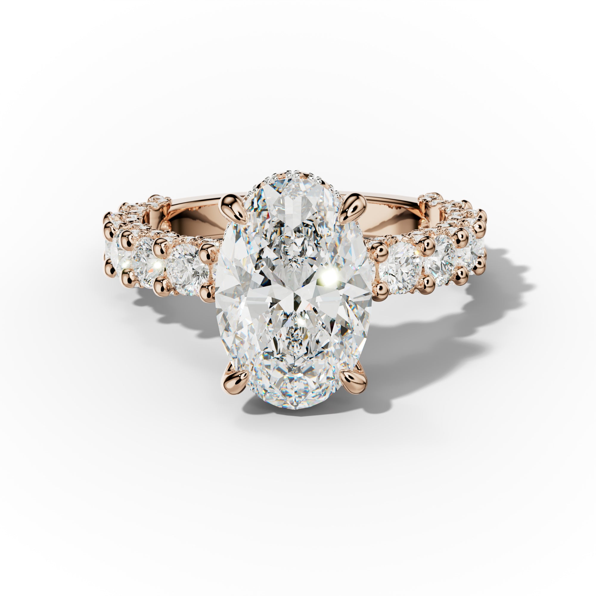 Savannah Oval Diamond Engagement Ring With Accented Side stones