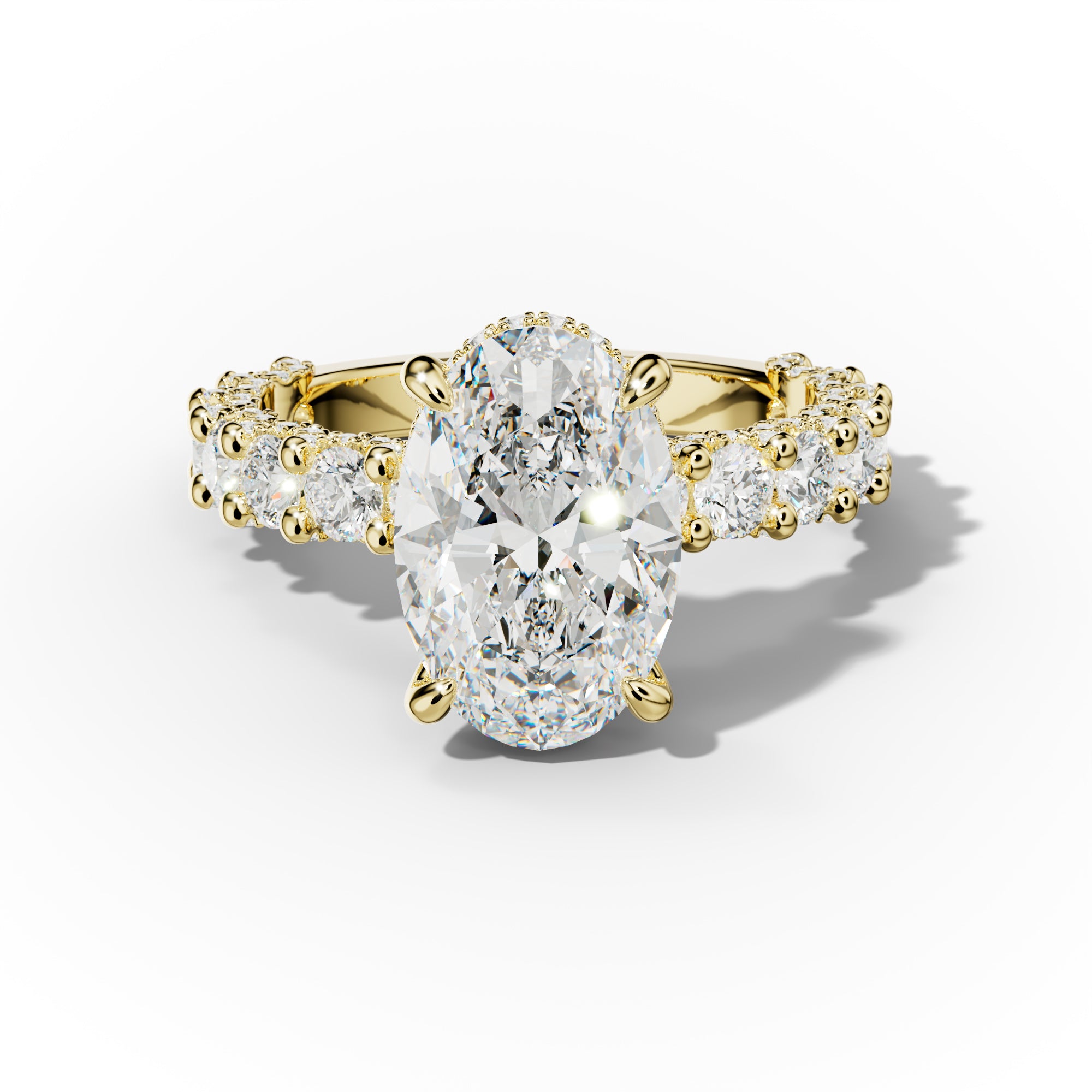 Savannah Oval Diamond Engagement Ring With Accented Side stones