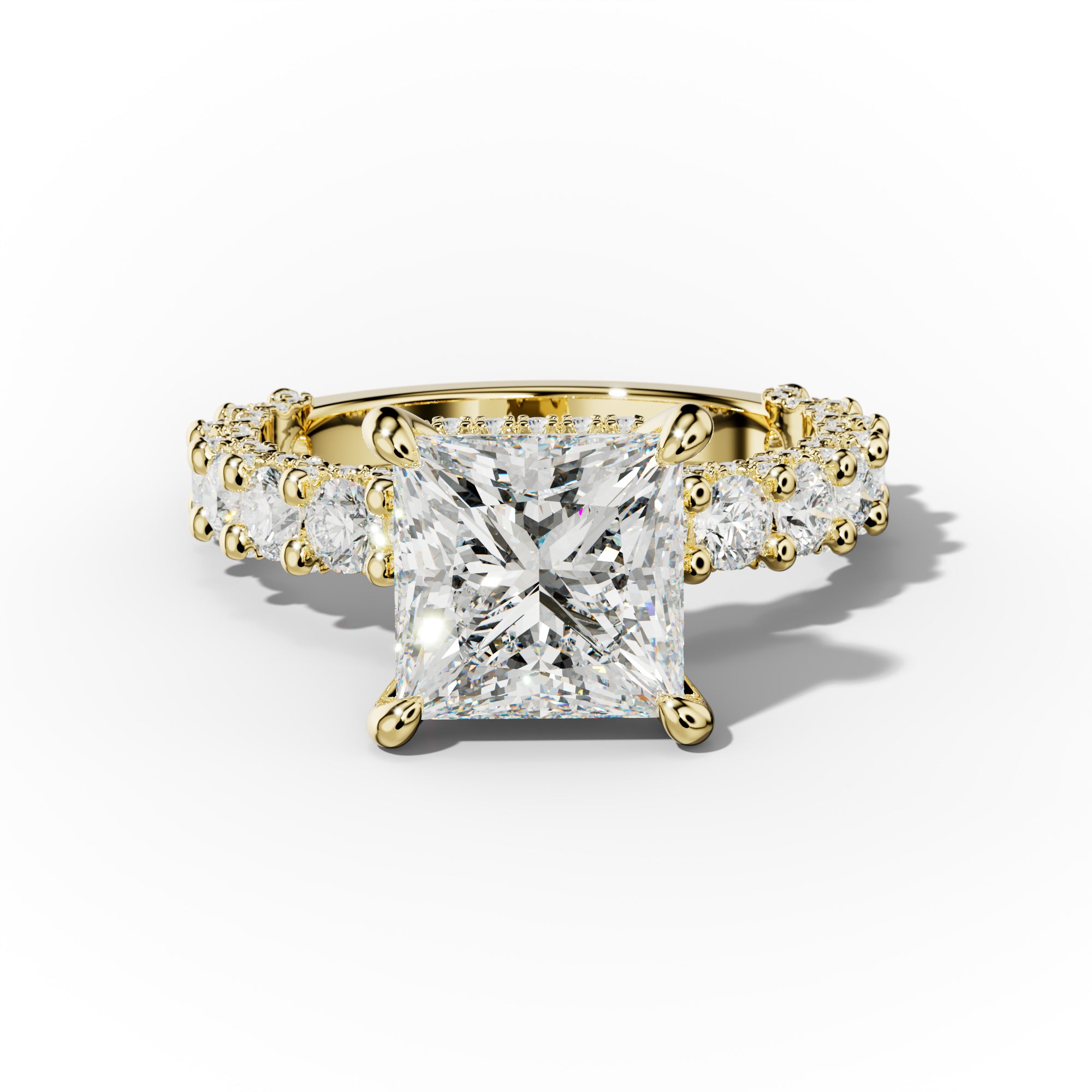 Savannah Princess Cut Diamond Engagement Ring With Accented Side stones