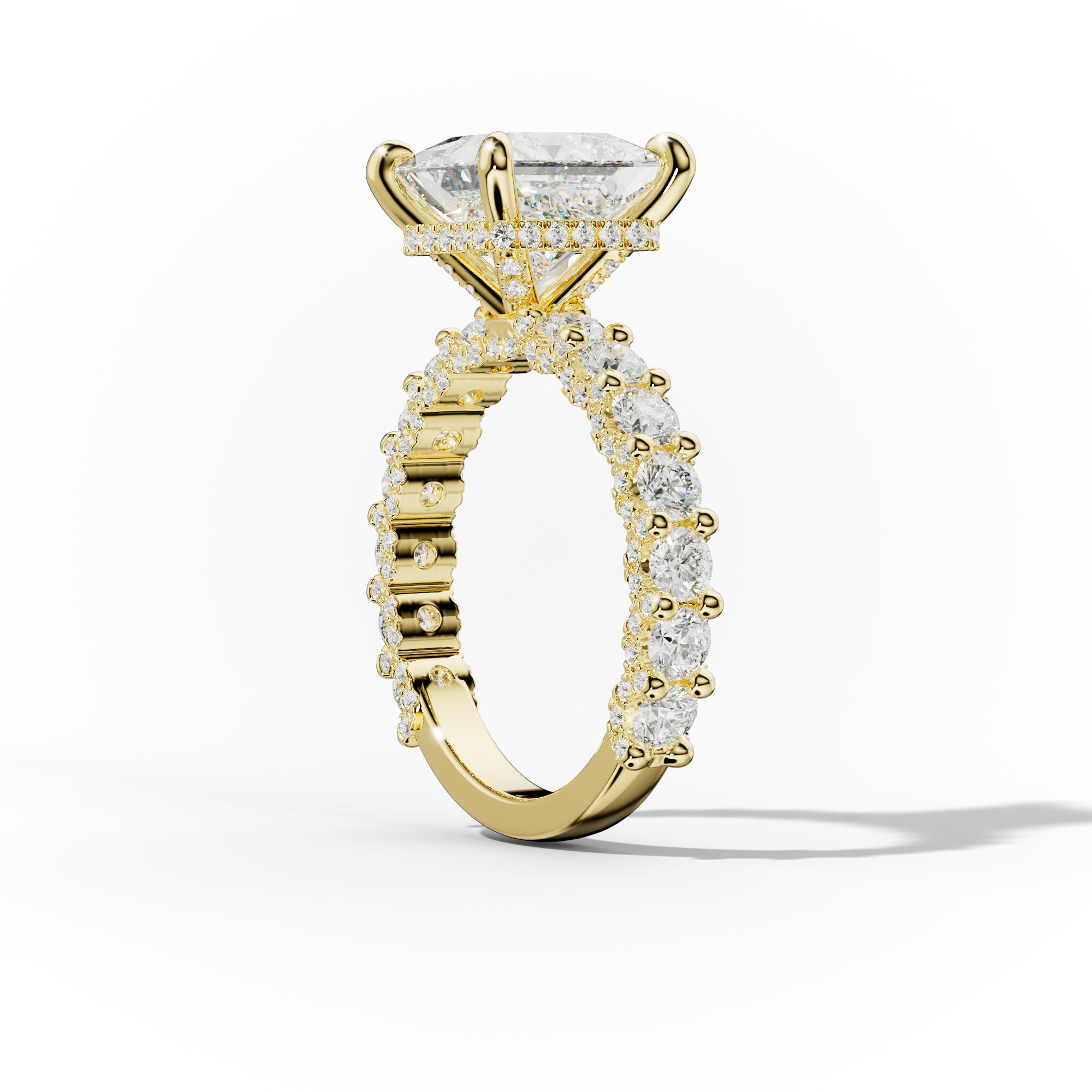 Savannah Princess Cut Diamond Engagement Ring With Accented Side stones