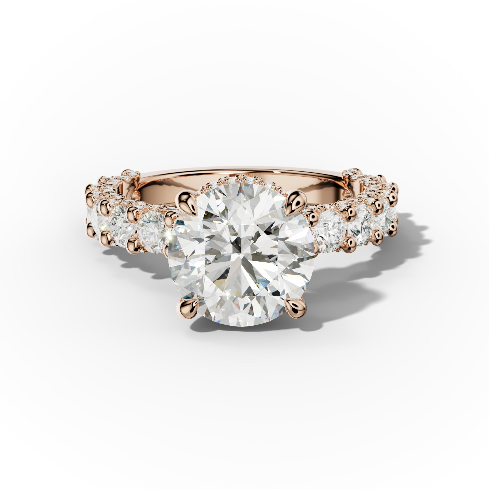 Savannah Round Diamond Engagement Ring With Hidden Halo