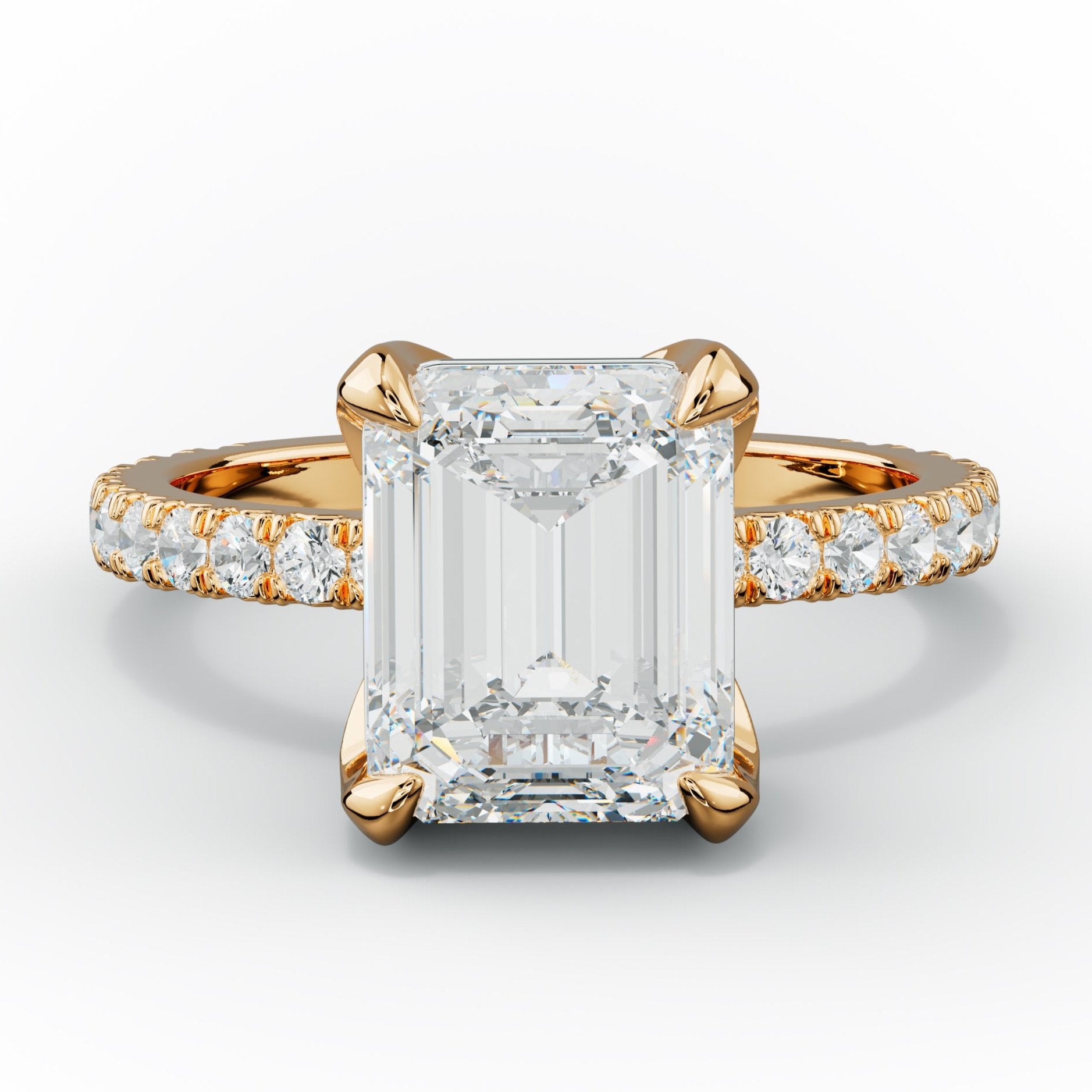 Evelyn Emerald Cut Diamond Engagement Ring