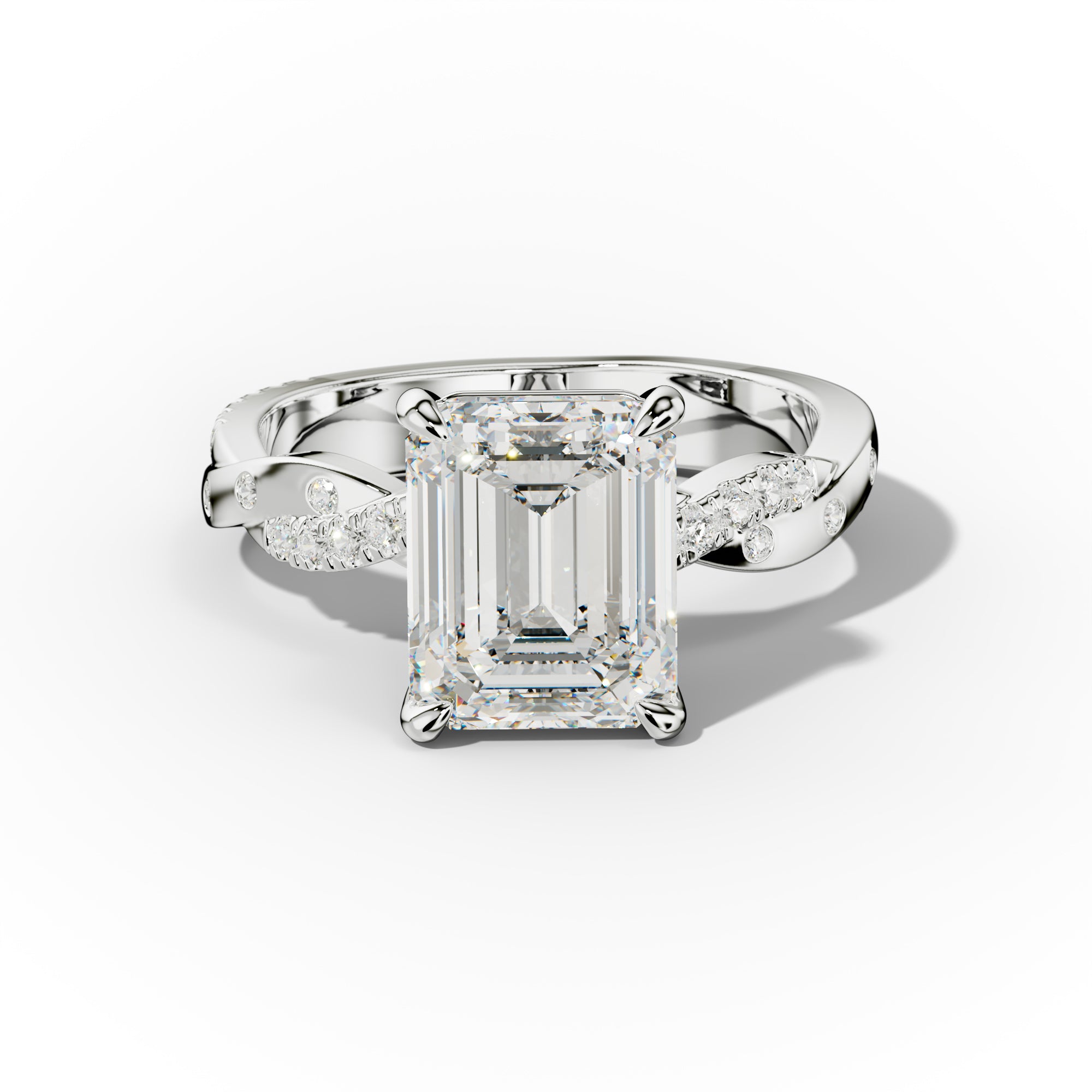 Mia Emerald Cut Diamond Engagement Ring