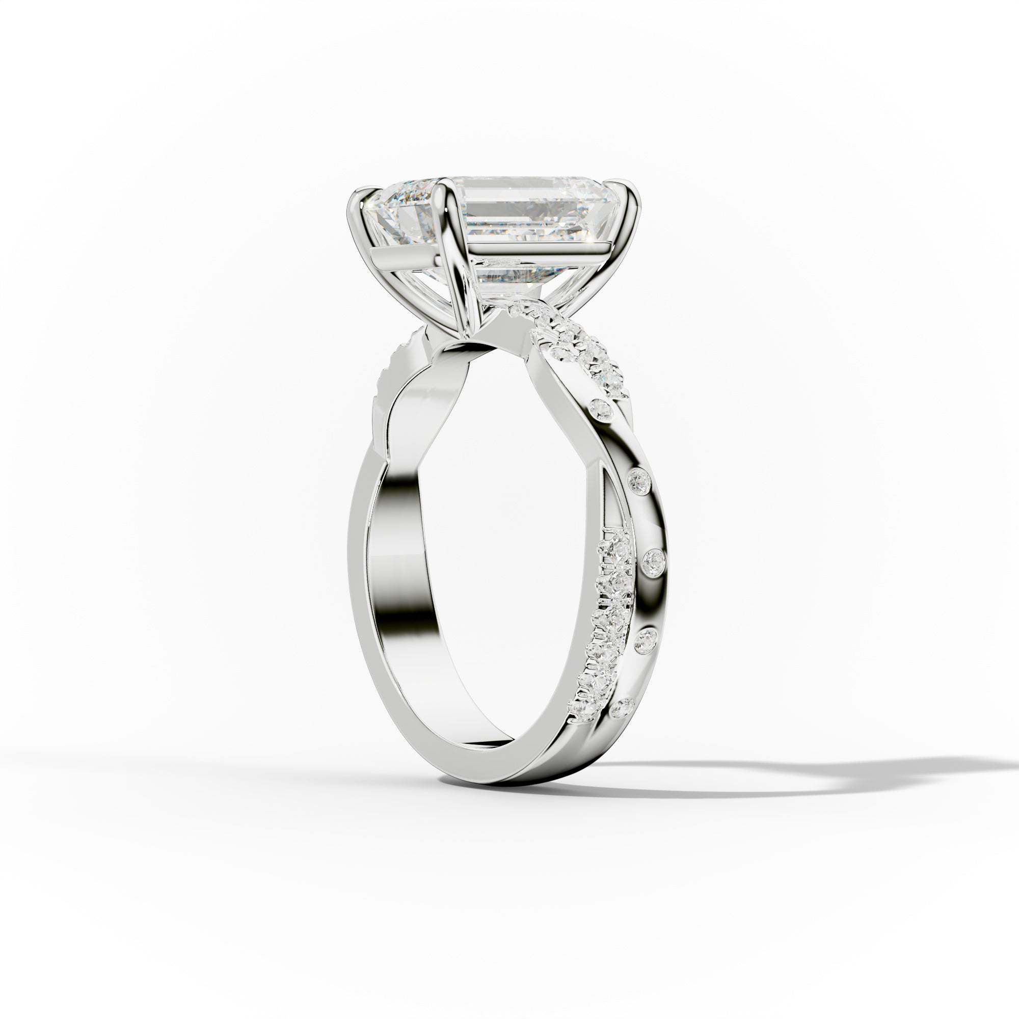 Mia Emerald Cut Diamond Engagement Ring