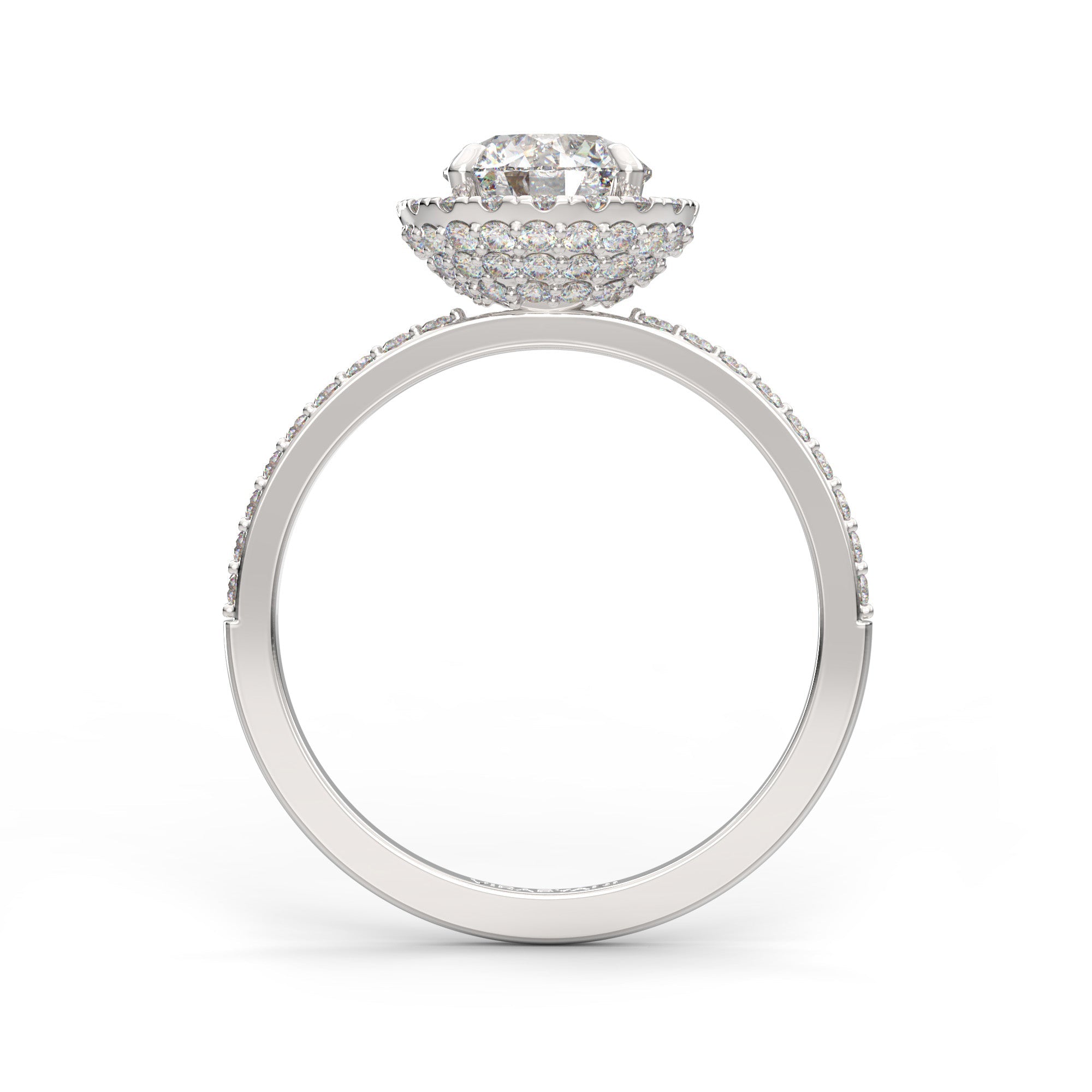 Valentina Round Lab Grown Diamond Halo Engagement Ring IGI Certified