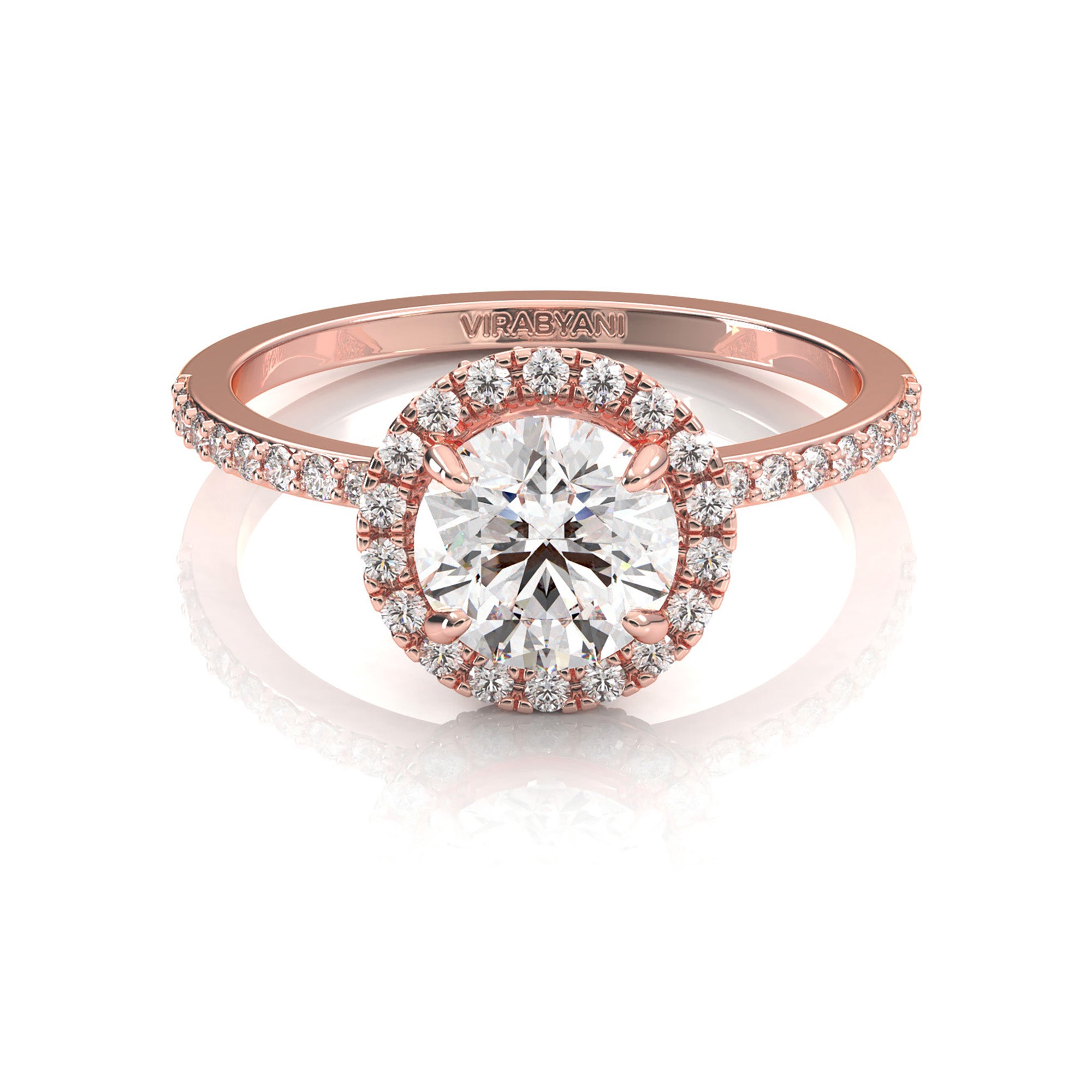 Valentina Round Diamond Halo Engagement Ring