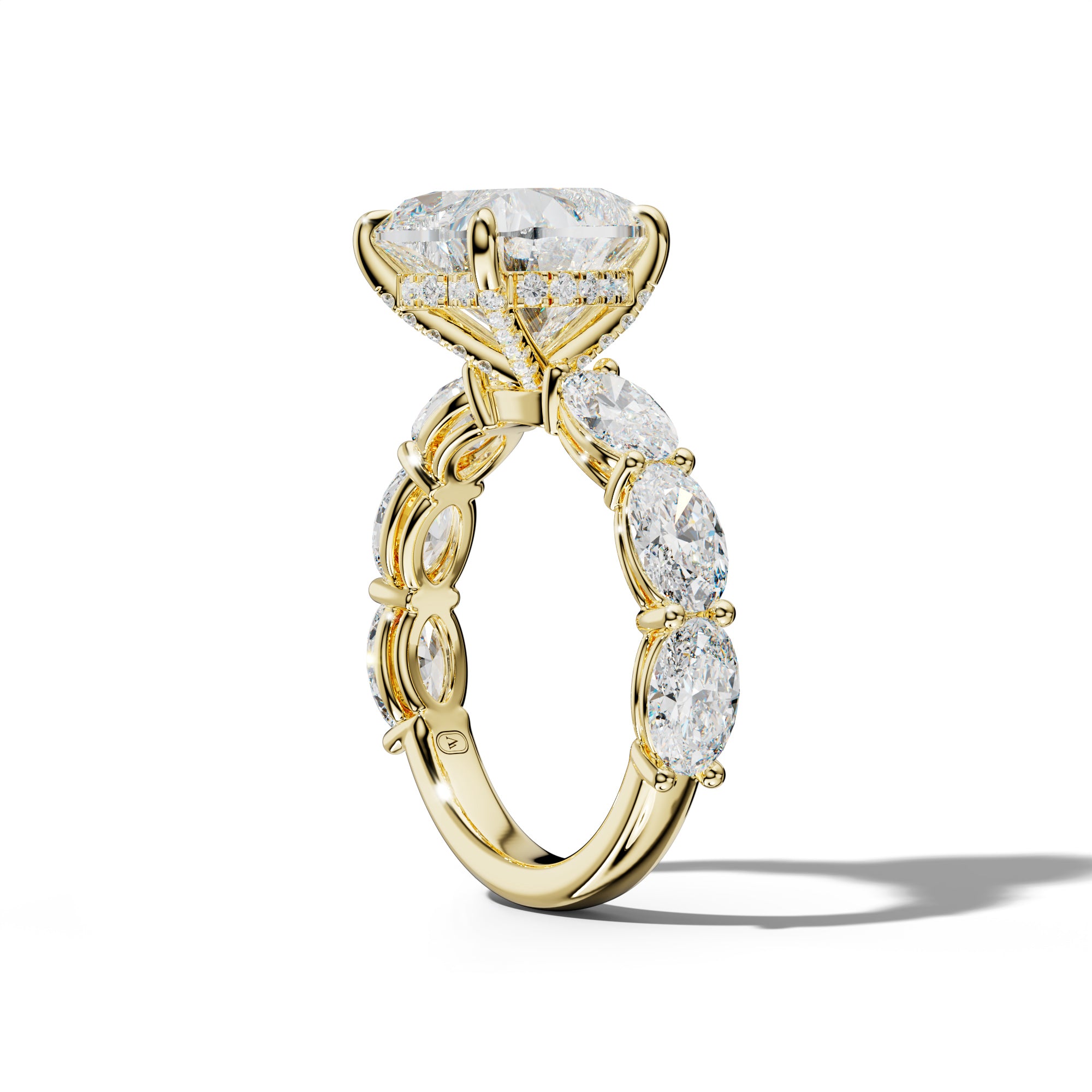 Maci Heart Diamond Engagement Ring With East West Oval Side Stones