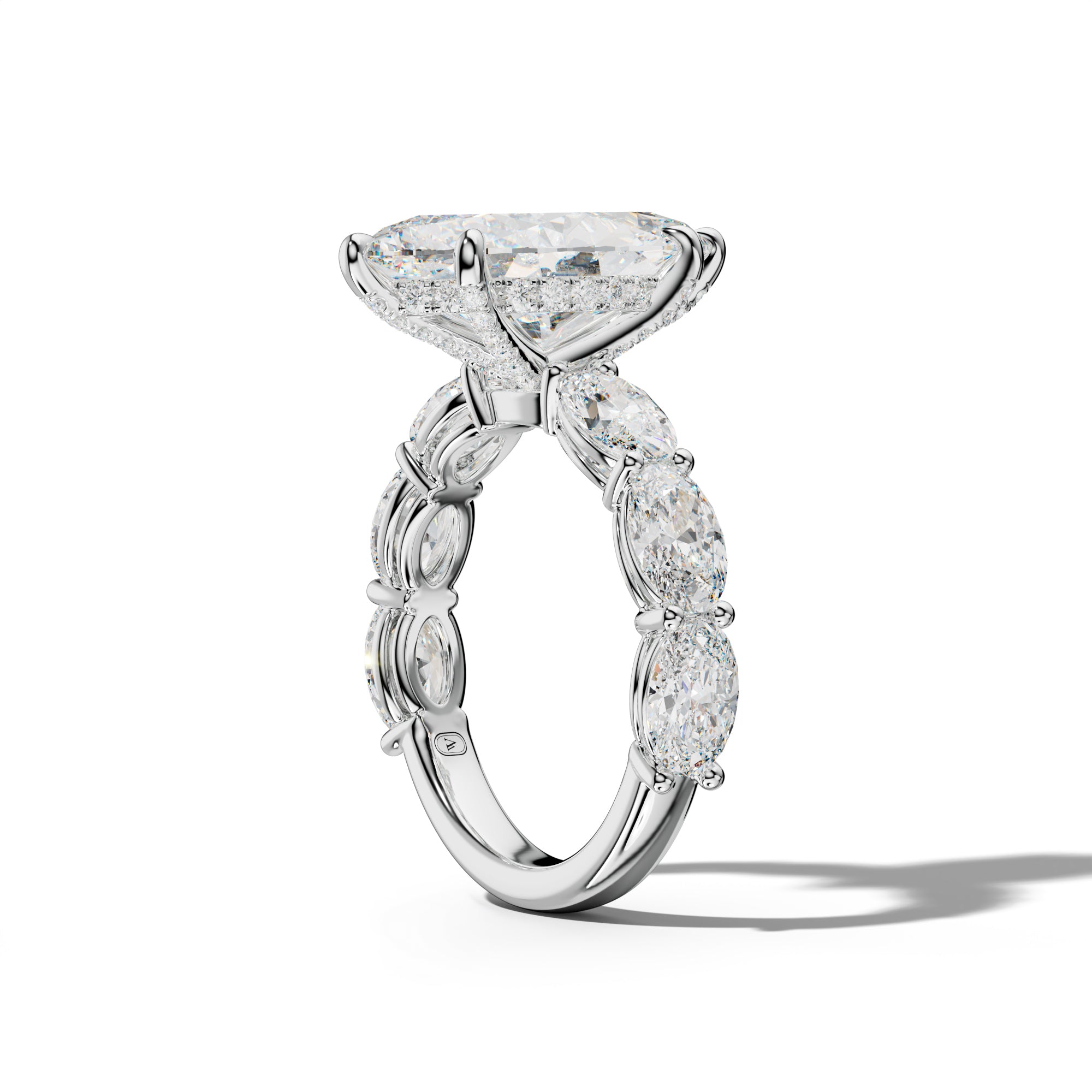 Maci Marquise Diamond Engagement Ring With East West Oval Side Stones