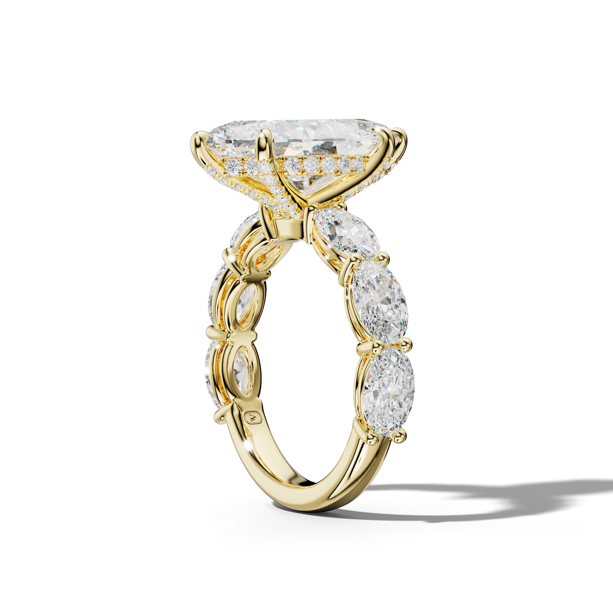 Maci Marquise Diamond Engagement Ring With East West Oval Side Stones