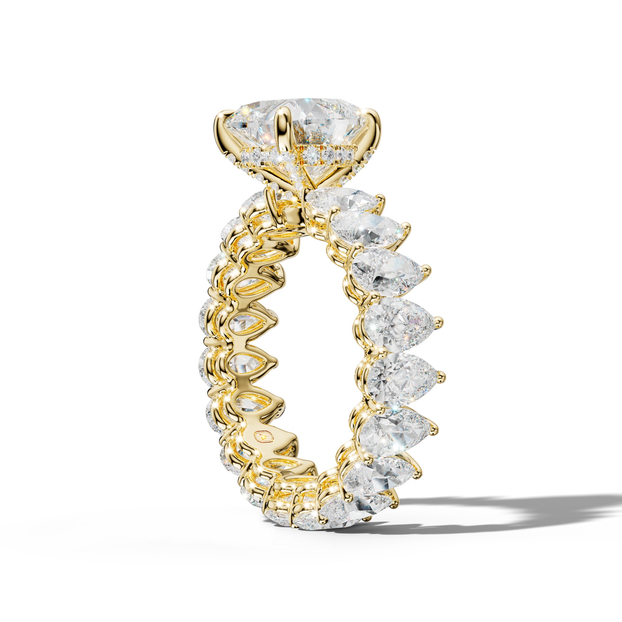 Maya Heart Diamond Engagement Ring With Pear Shape Side Stones