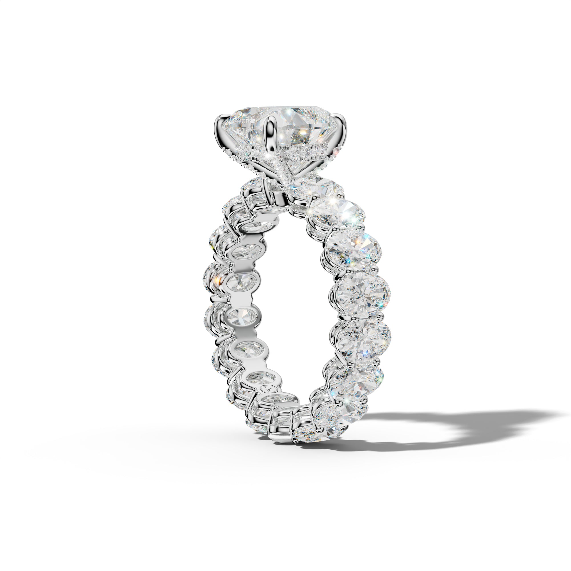 Amoura Heart Diamond Engagement Ring With Oval Side Stones