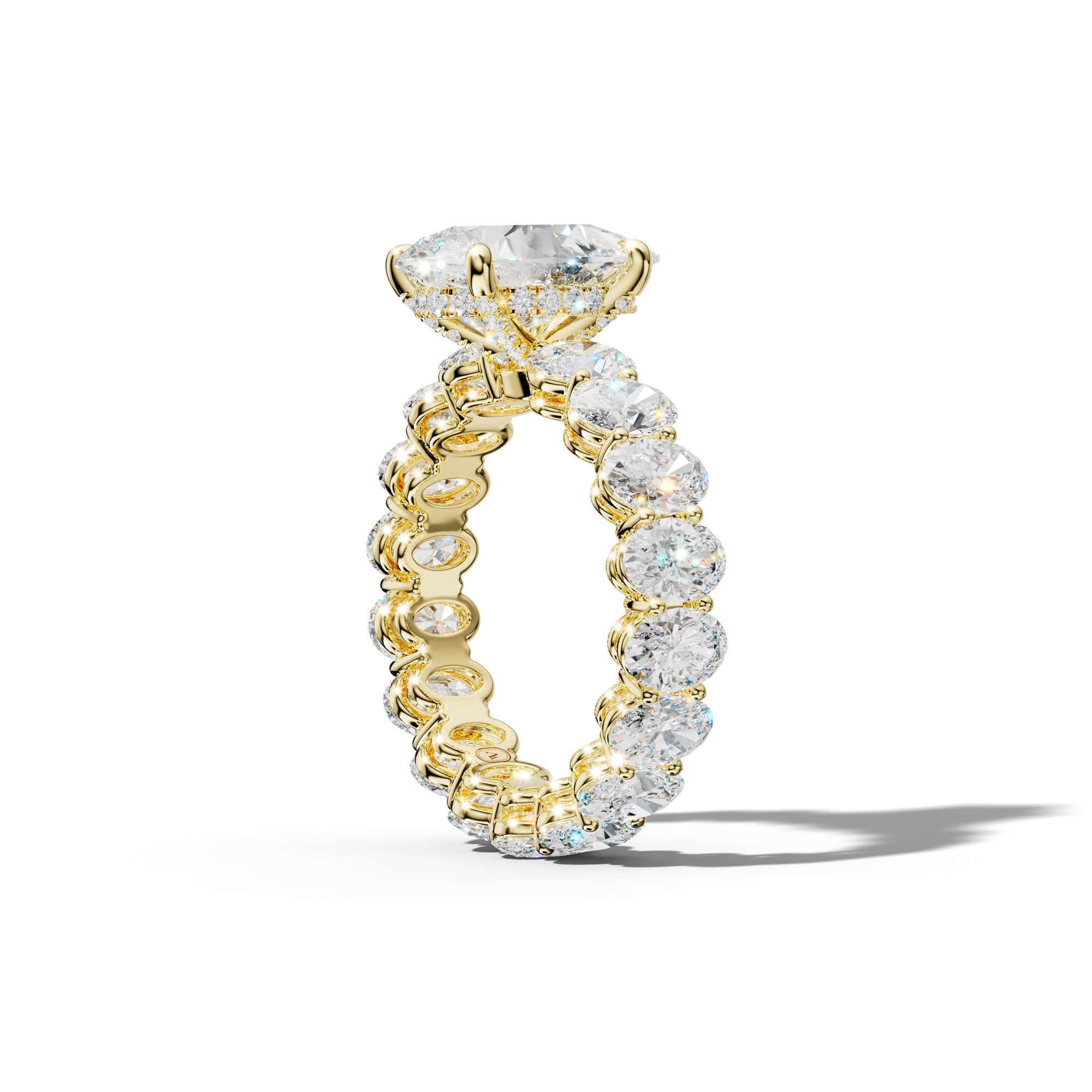 Amoura Pear Shape Engagement Ring With Oval Side Stones