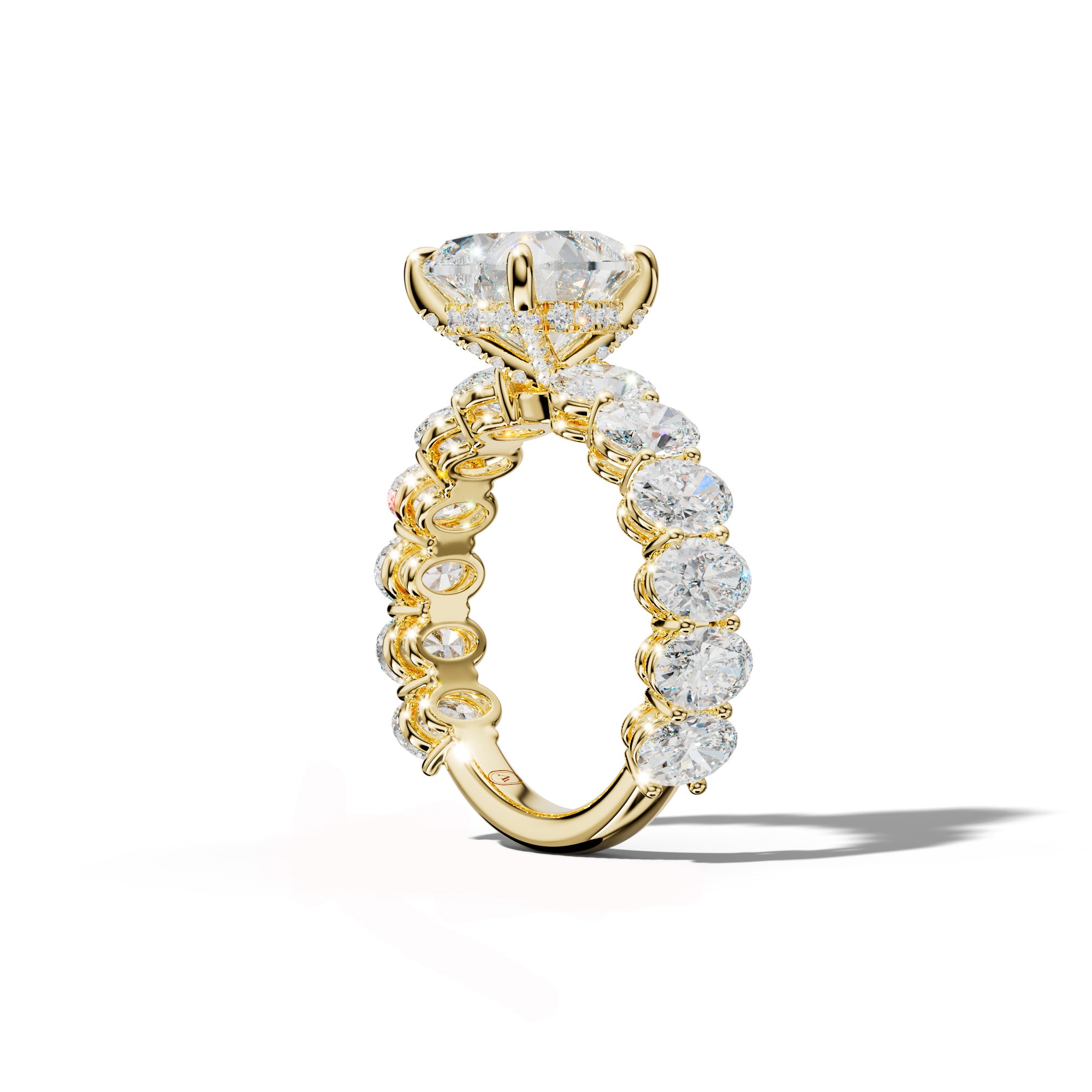 Saylor Heart Diamond Engagement Ring With Oval Side Stones