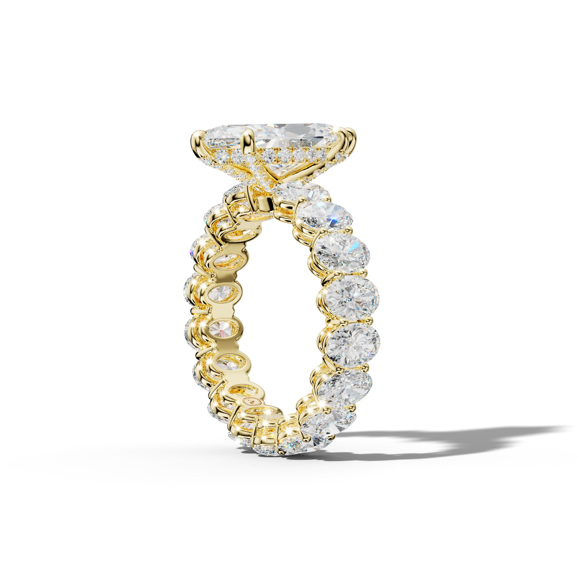 Amoura Marquise Diamond Engagement Ring With Oval Side Stones