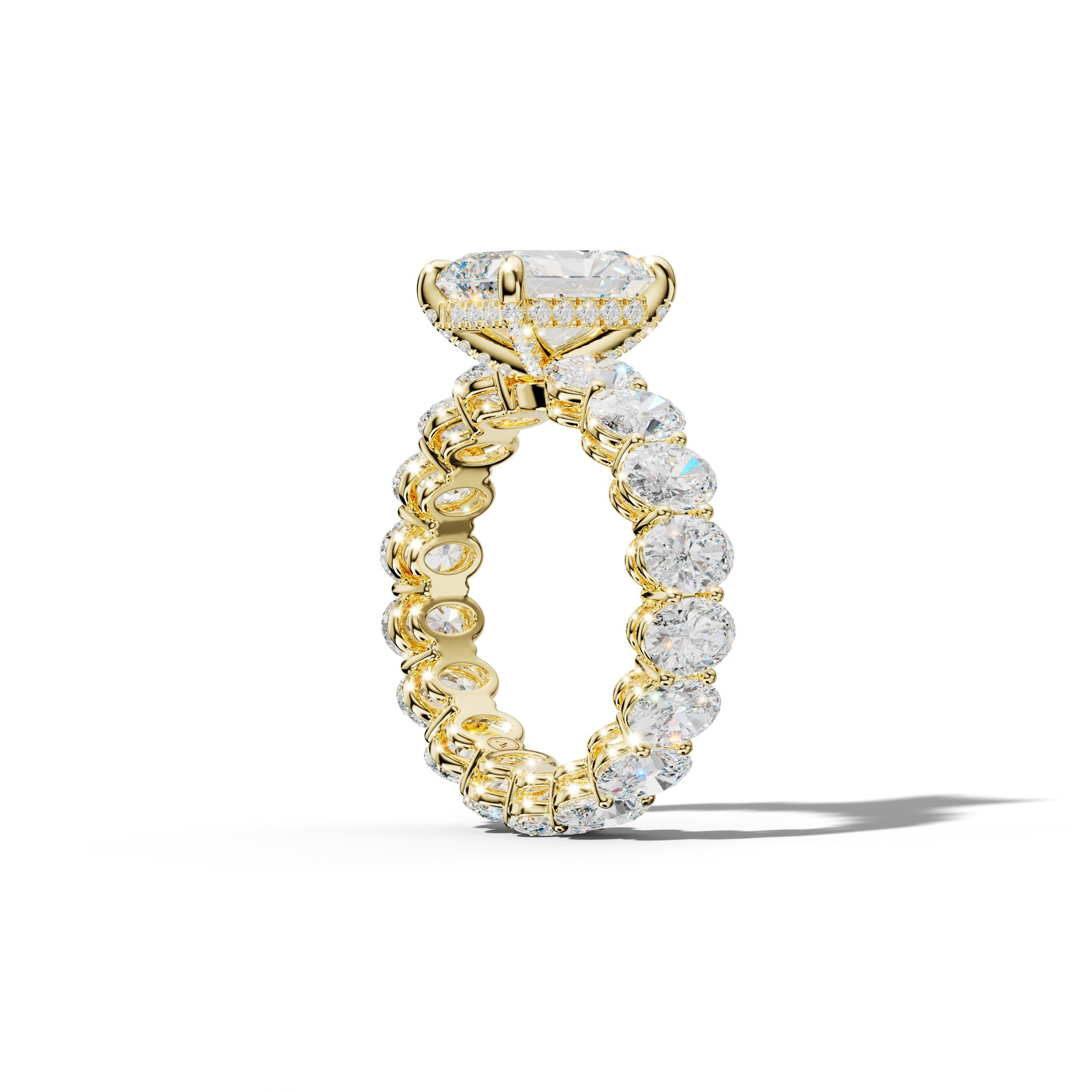 Amoura Radiant Diamond Engagement Ring With Oval Side Stones