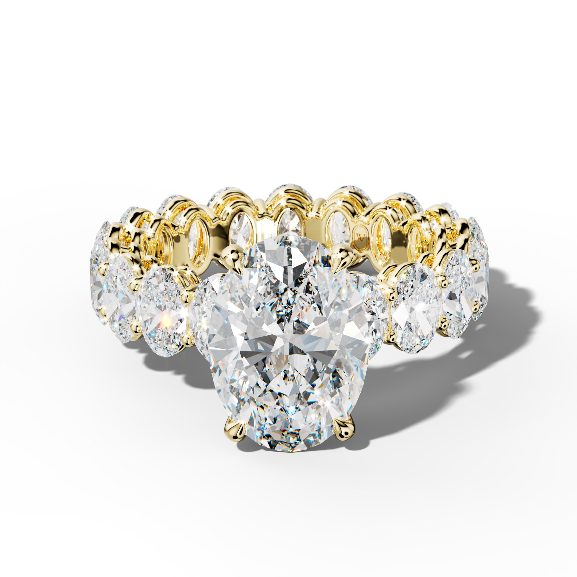 Amoura Oval Diamond Engagement Ring With Oval Side Stones
