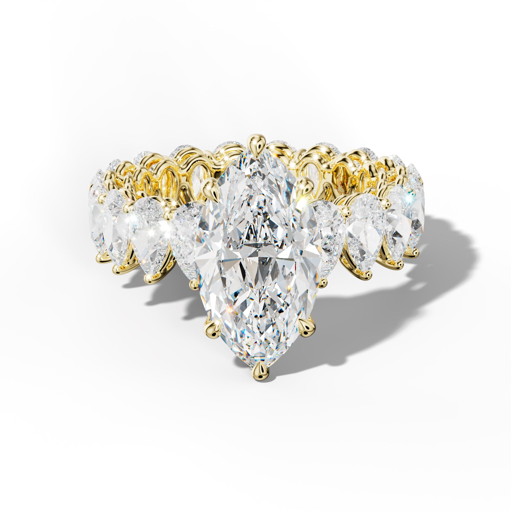 Maya Marquise Diamond Engagement Ring With Pear Shape Side Stones
