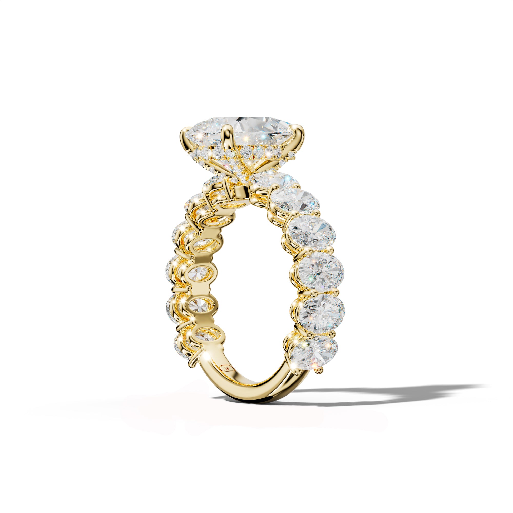 Saylor Pear Shape Engagement Ring With Oval Side Stones