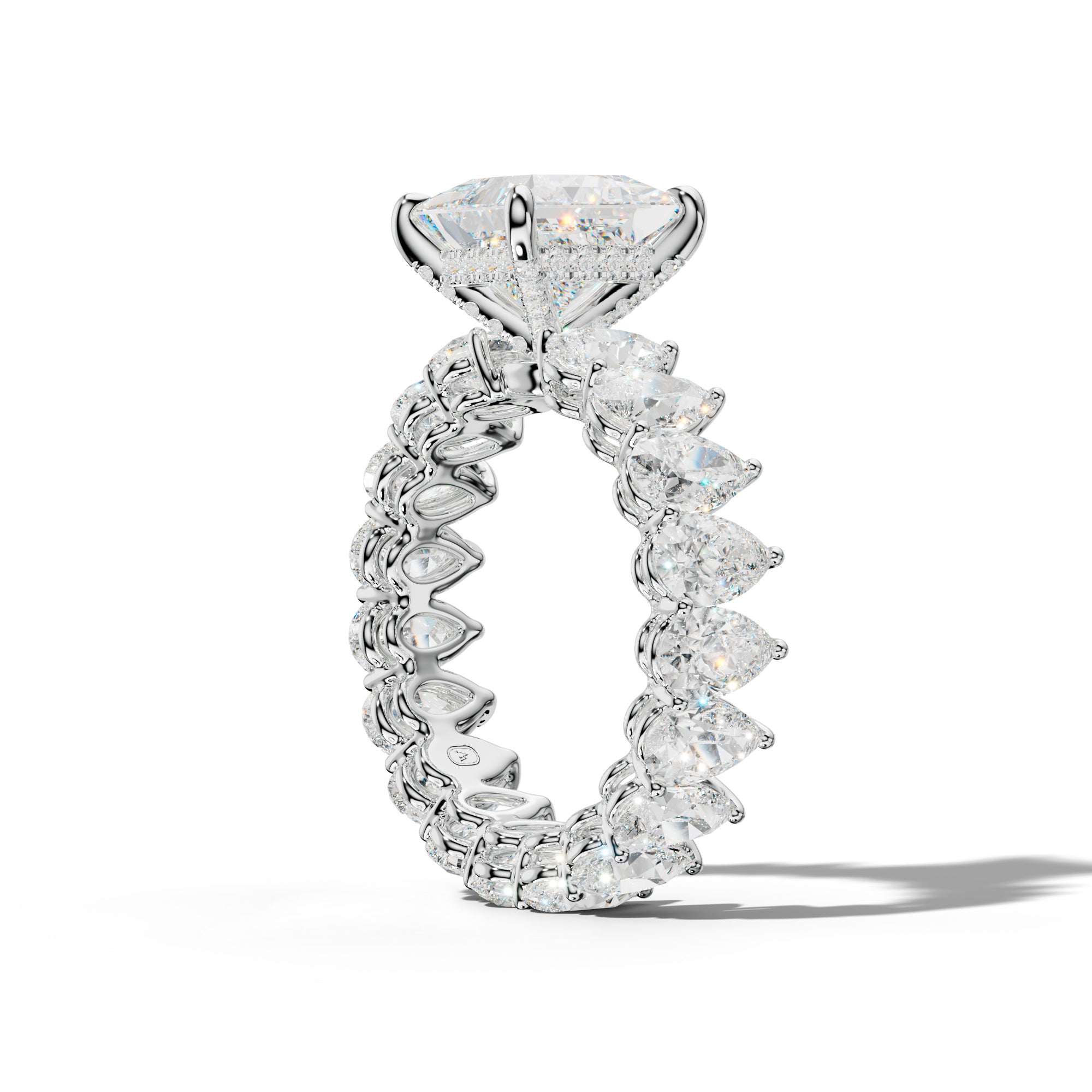 Maya Princess Cut Diamond Engagement Ring With Pear Shape Side Stones