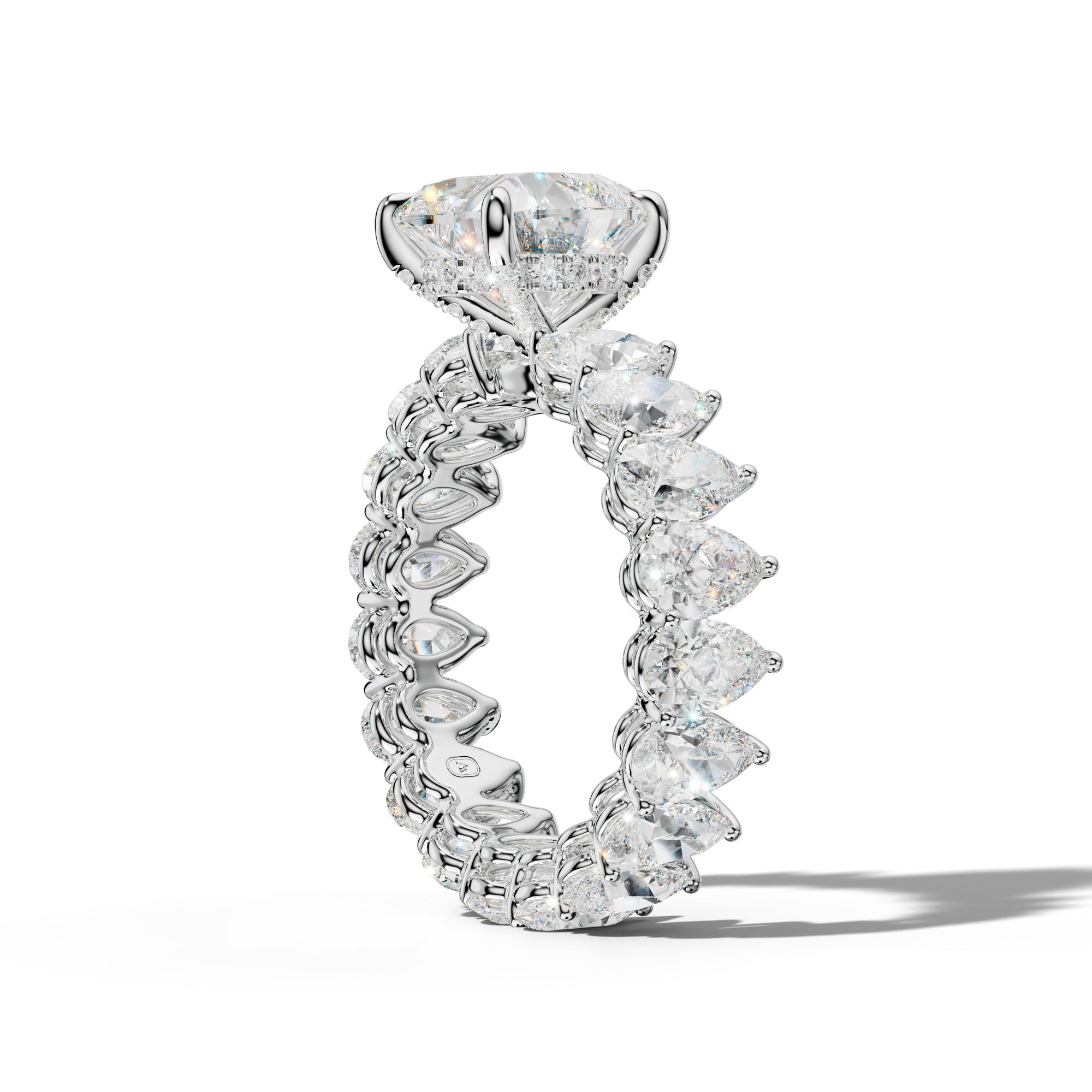Maya Heart Diamond Engagement Ring With Pear Shape Side Stones