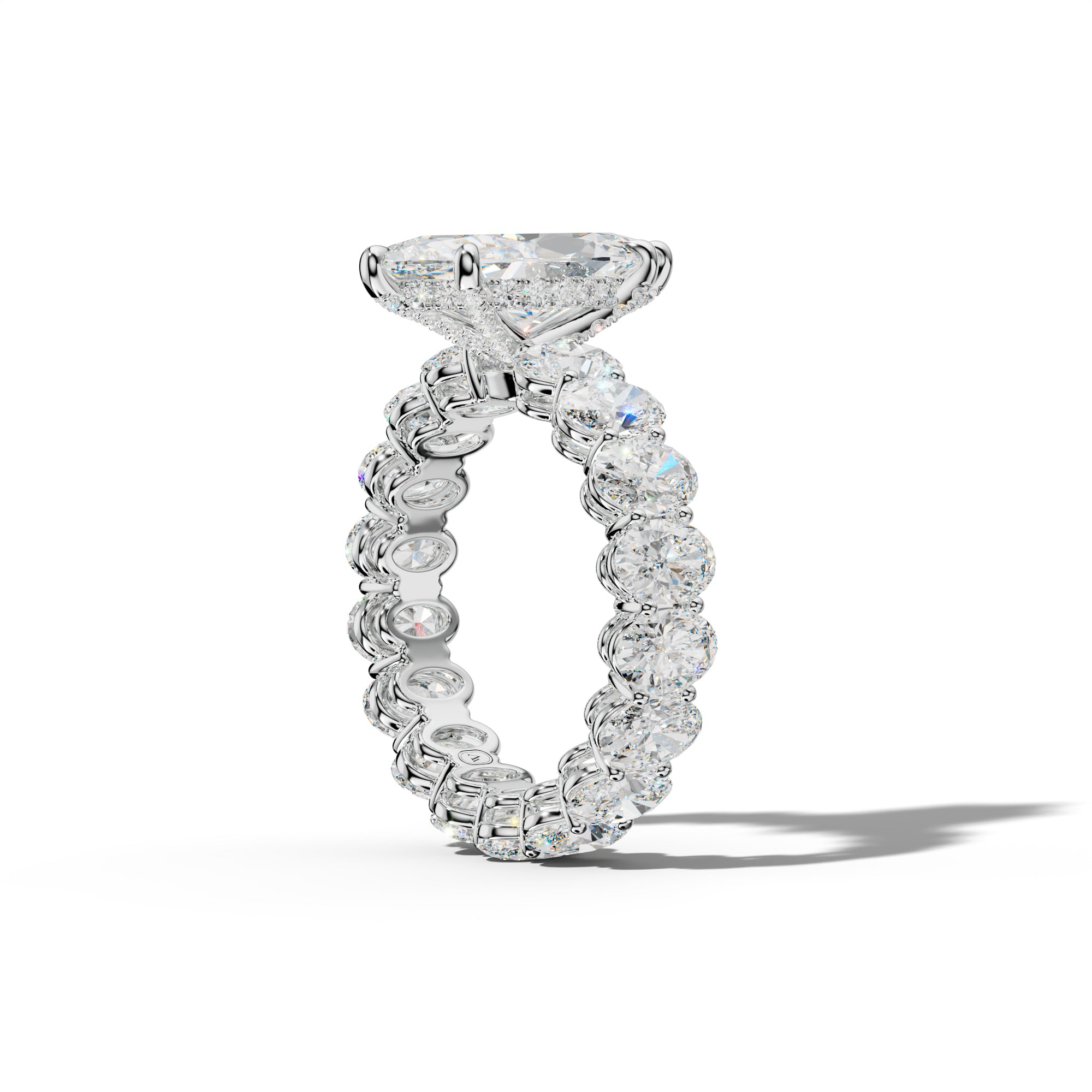 Amoura Marquise Diamond Engagement Ring With Oval Side Stones