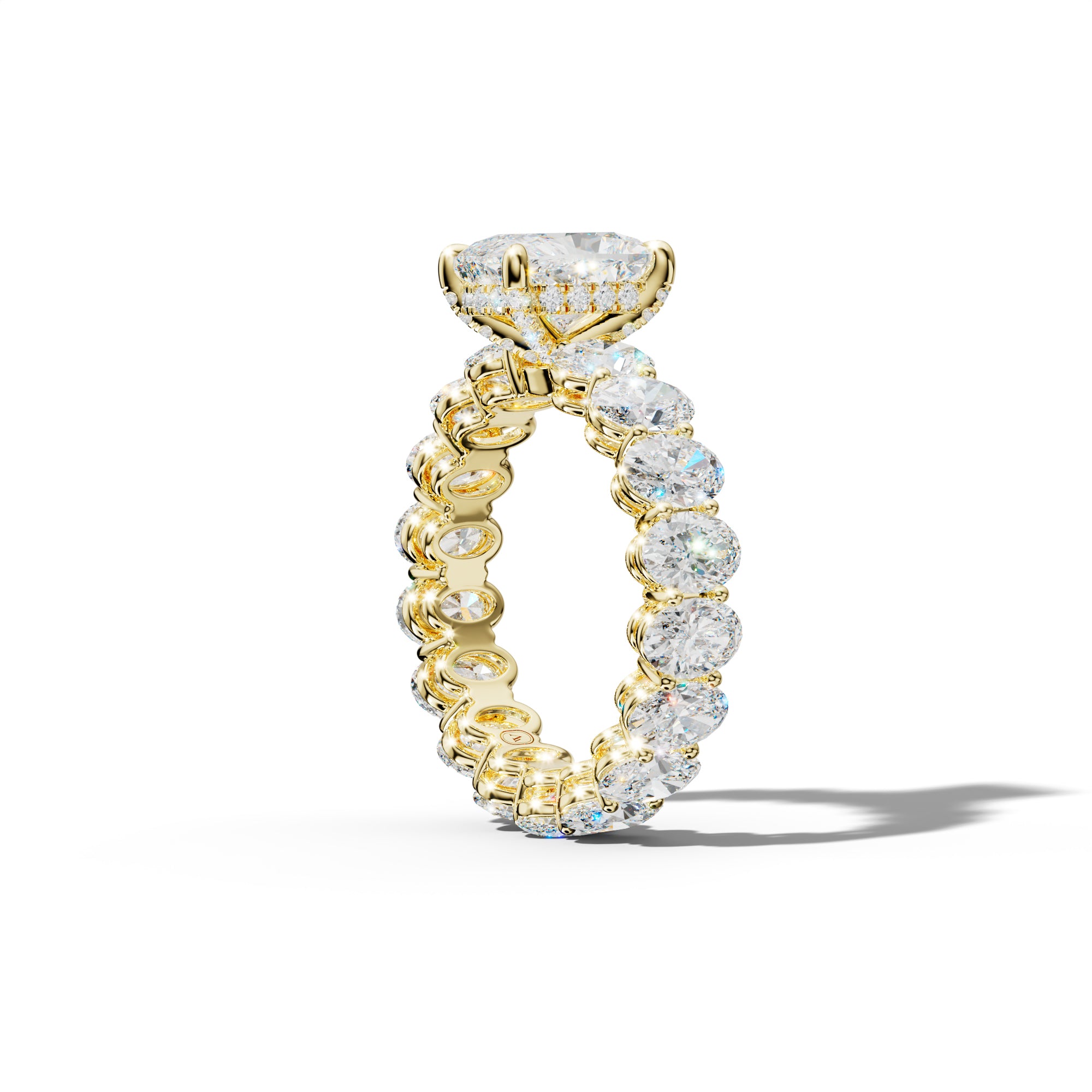 Amoura Elongated Cushion Diamond Engagement Ring With Oval Side Stones