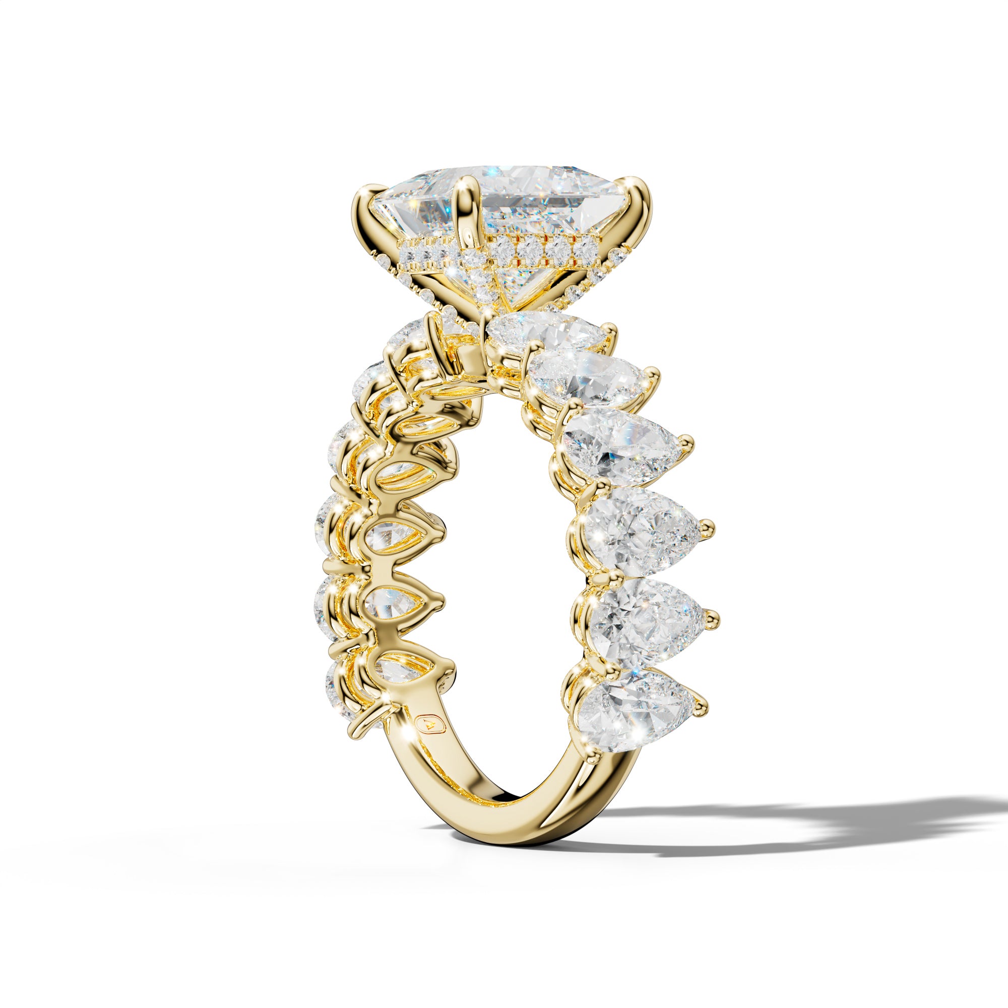 Remi Princess Cut Diamond Engagement Ring With Pear Shape Side Stones