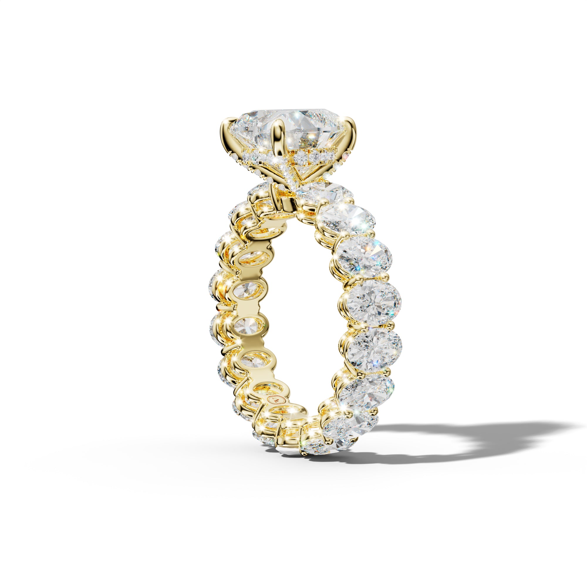 Amoura Heart Diamond Engagement Ring With Oval Side Stones