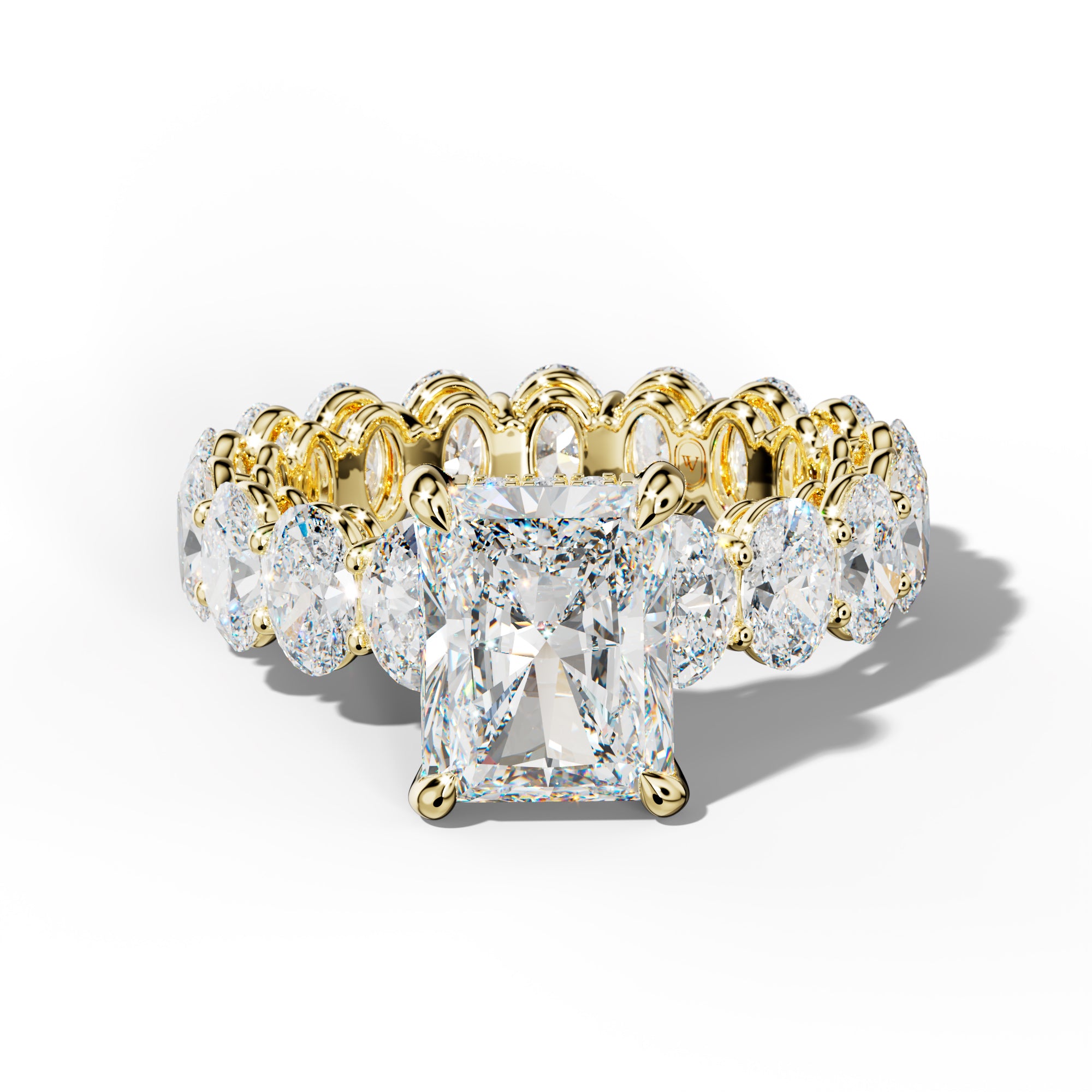 Amoura Radiant Diamond Engagement Ring With Oval Side Stones